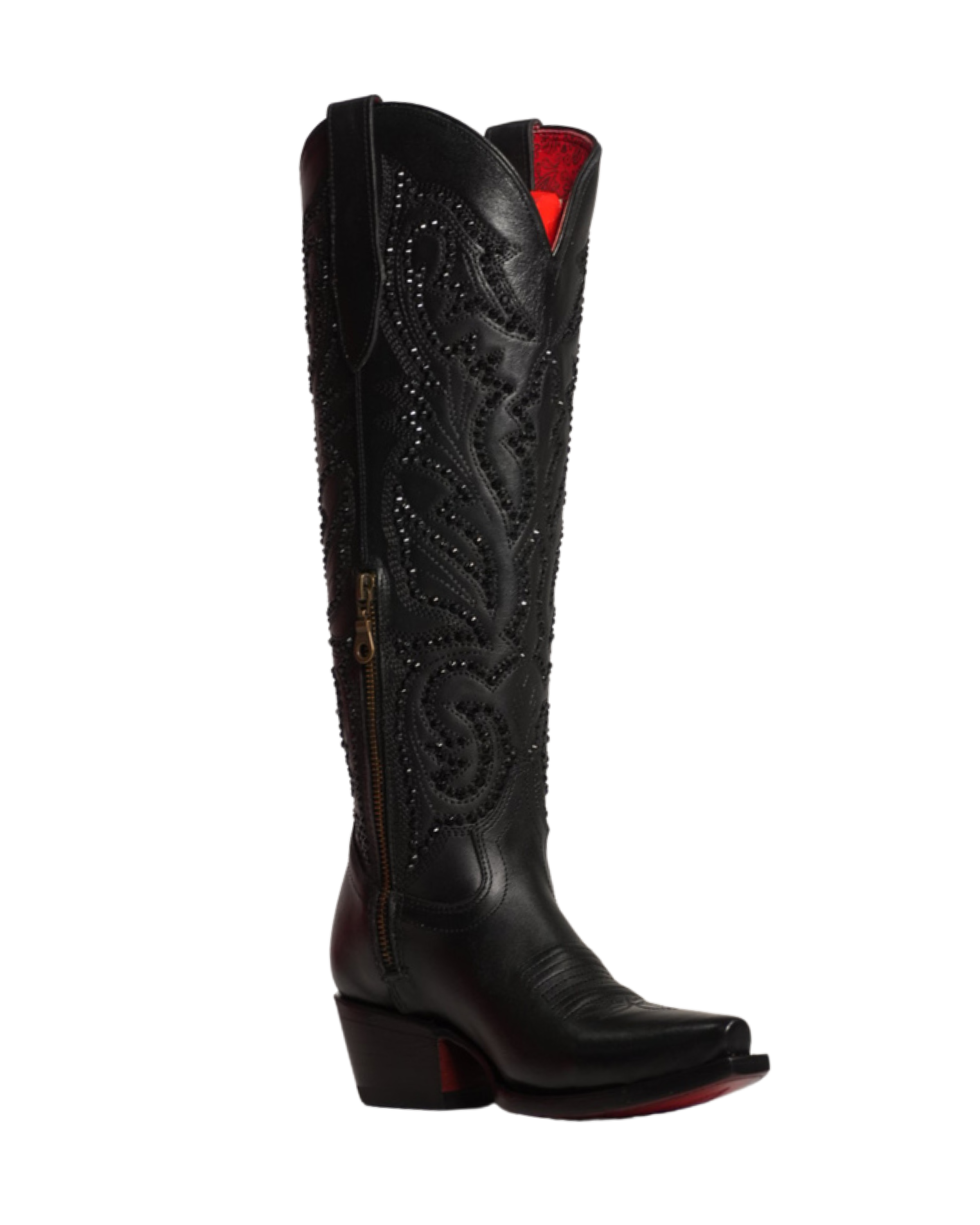 LA HERRADURA BOTA ALTA DE MUJER LUCILA PUNTUAL ALCE NEGRO PUNTA DE AGUJA