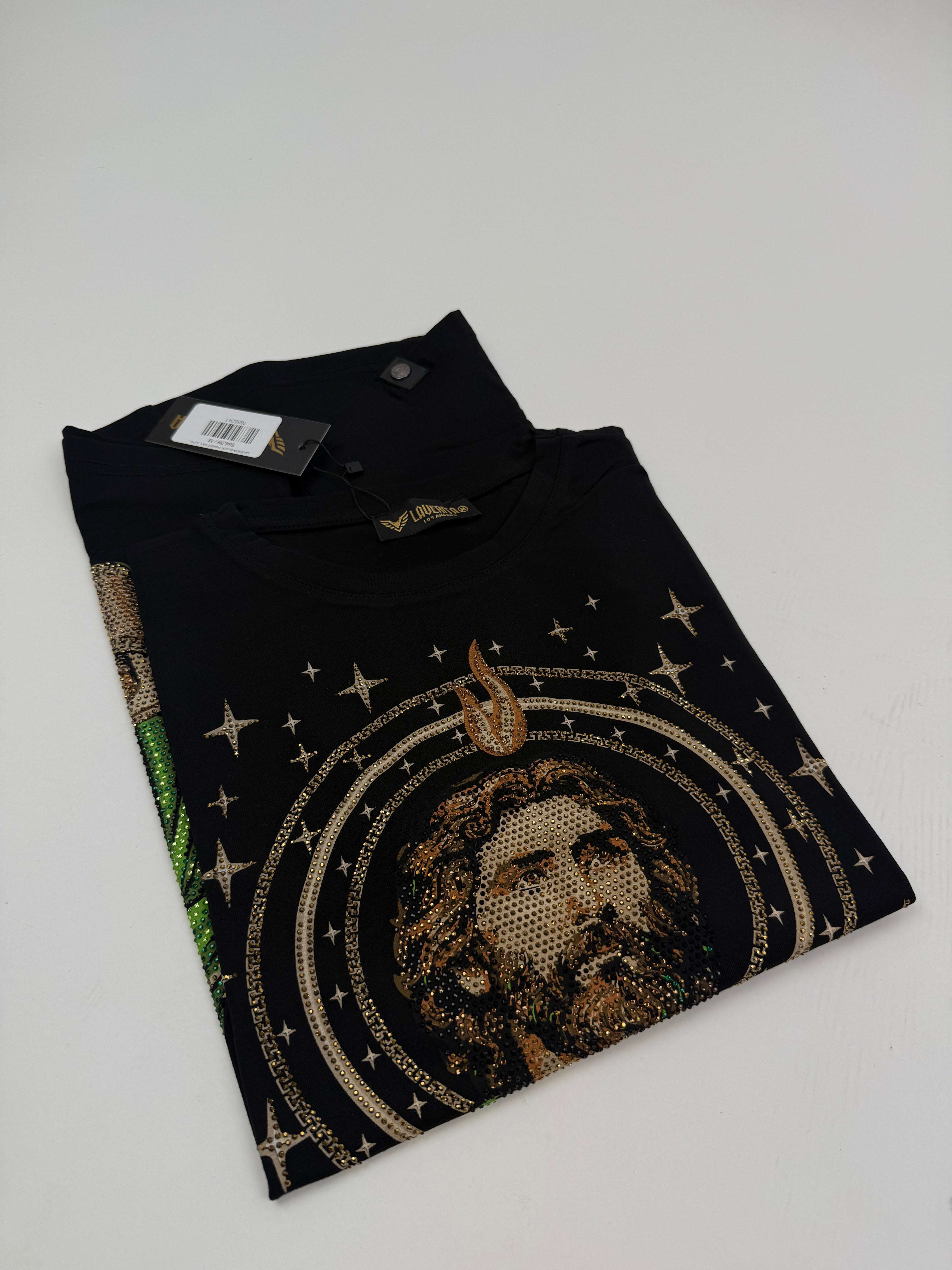 LAVERITA BLACK T-SHIRT SAN JUDAS -LAV94819 Laherradurawwnc.com