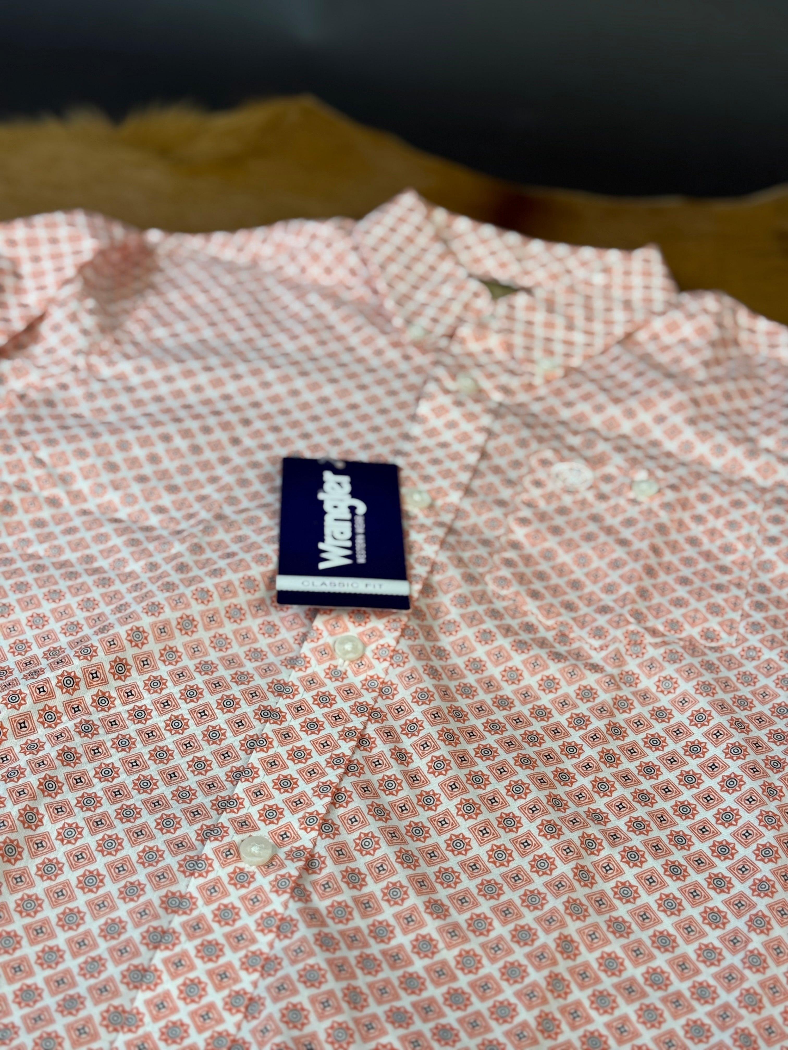 WRANGLER KIDS ORANGE PATTERN LS SHIRT -112346232