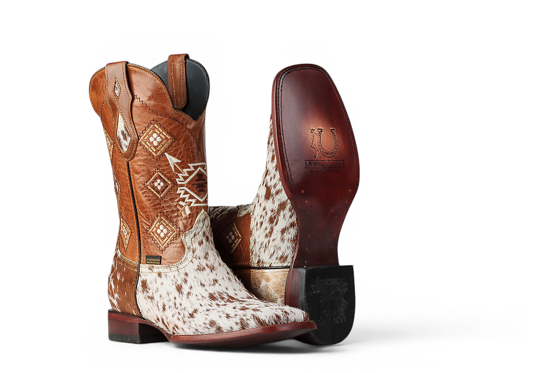 LA HERRADURA MENS DANIEL PELO PINTO CAFE BARZA CAJETA SQUARE TOE BOOT
