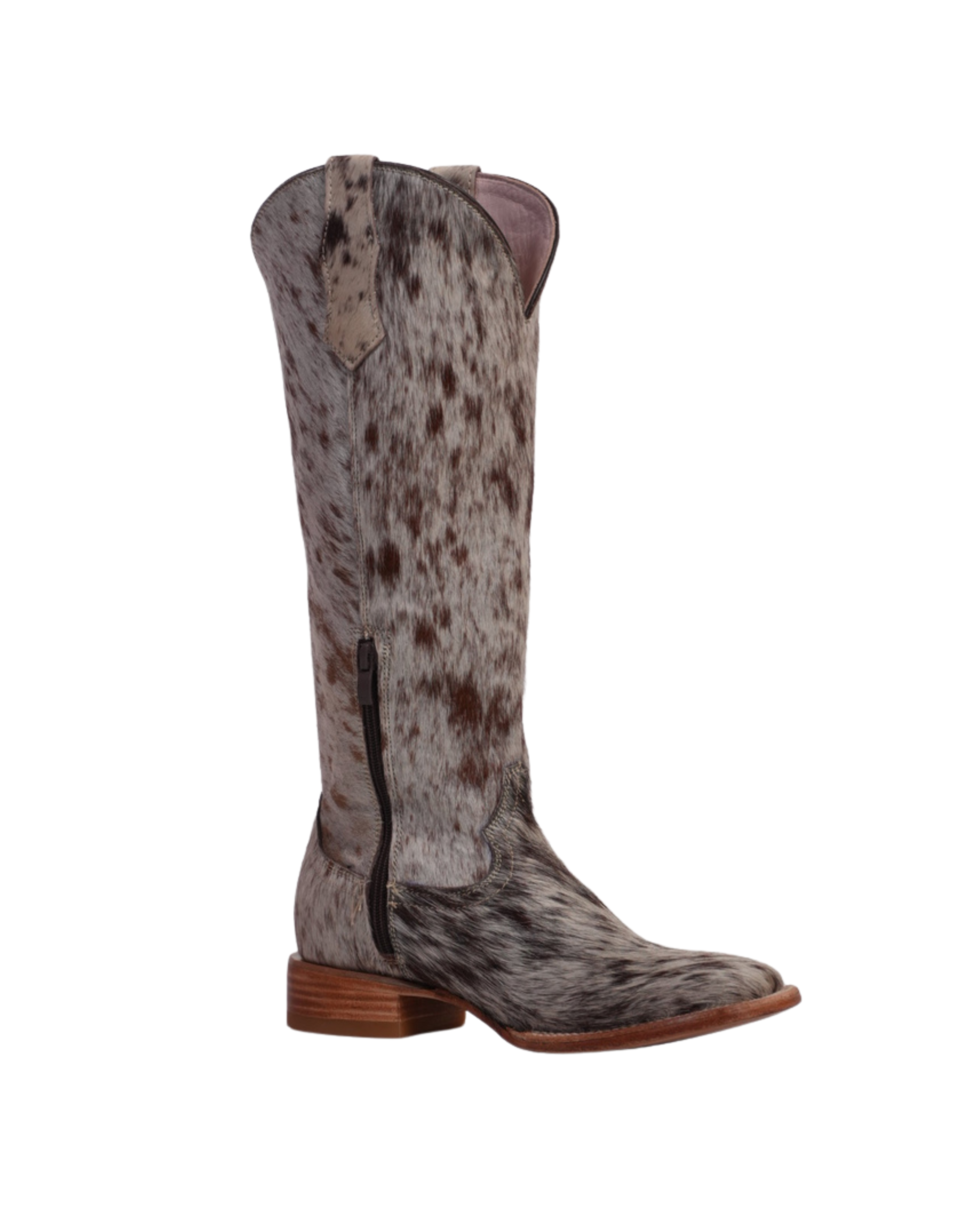 LA HERRADURA BOTAS ALTAS PARA MUJER MARY PELO PINTO CAFÉ PUNTA CUADRADA COMPLETA