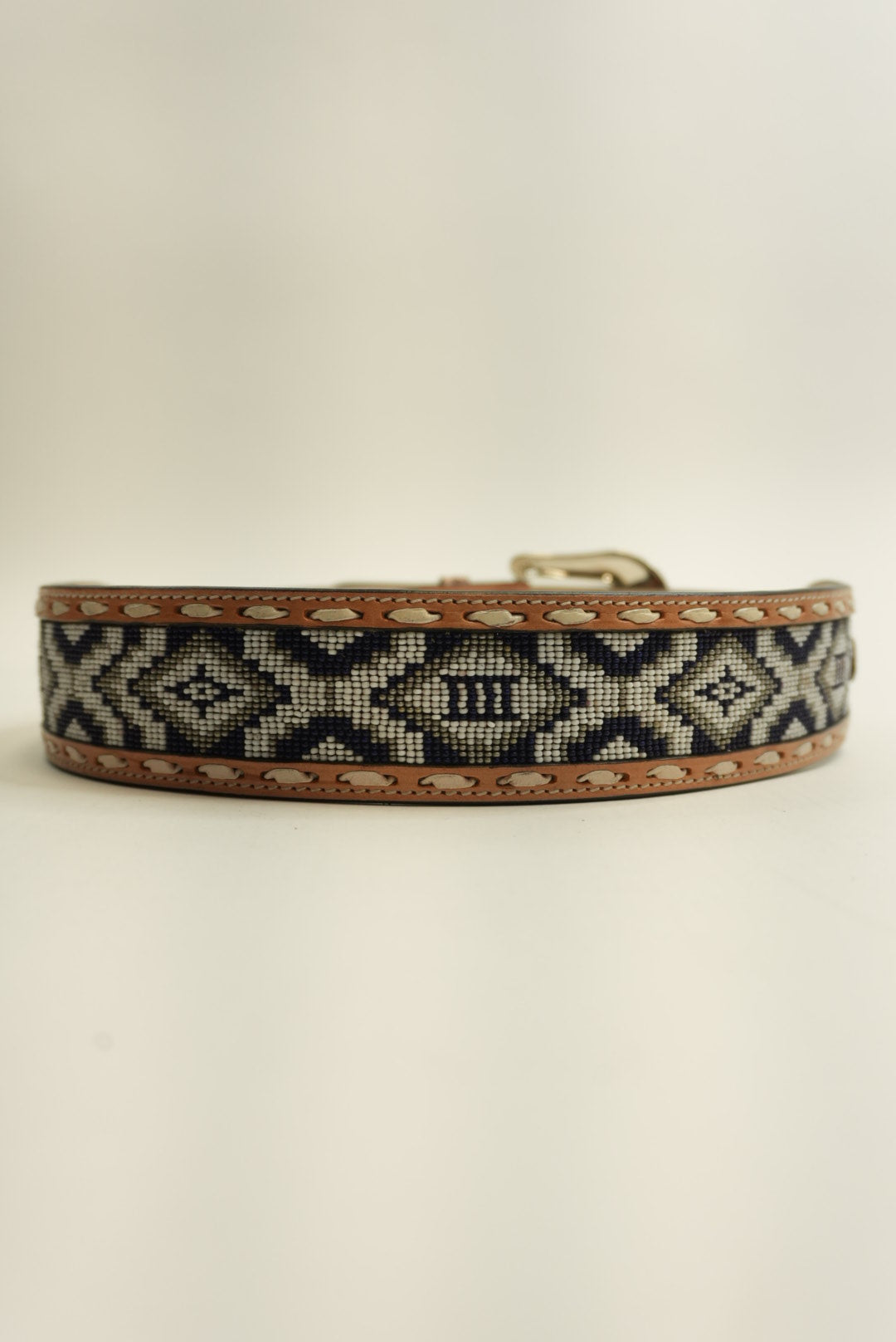 LA HERRADURA BELT AZTEC NAVY BLUE/WHITE NEW DESIGN