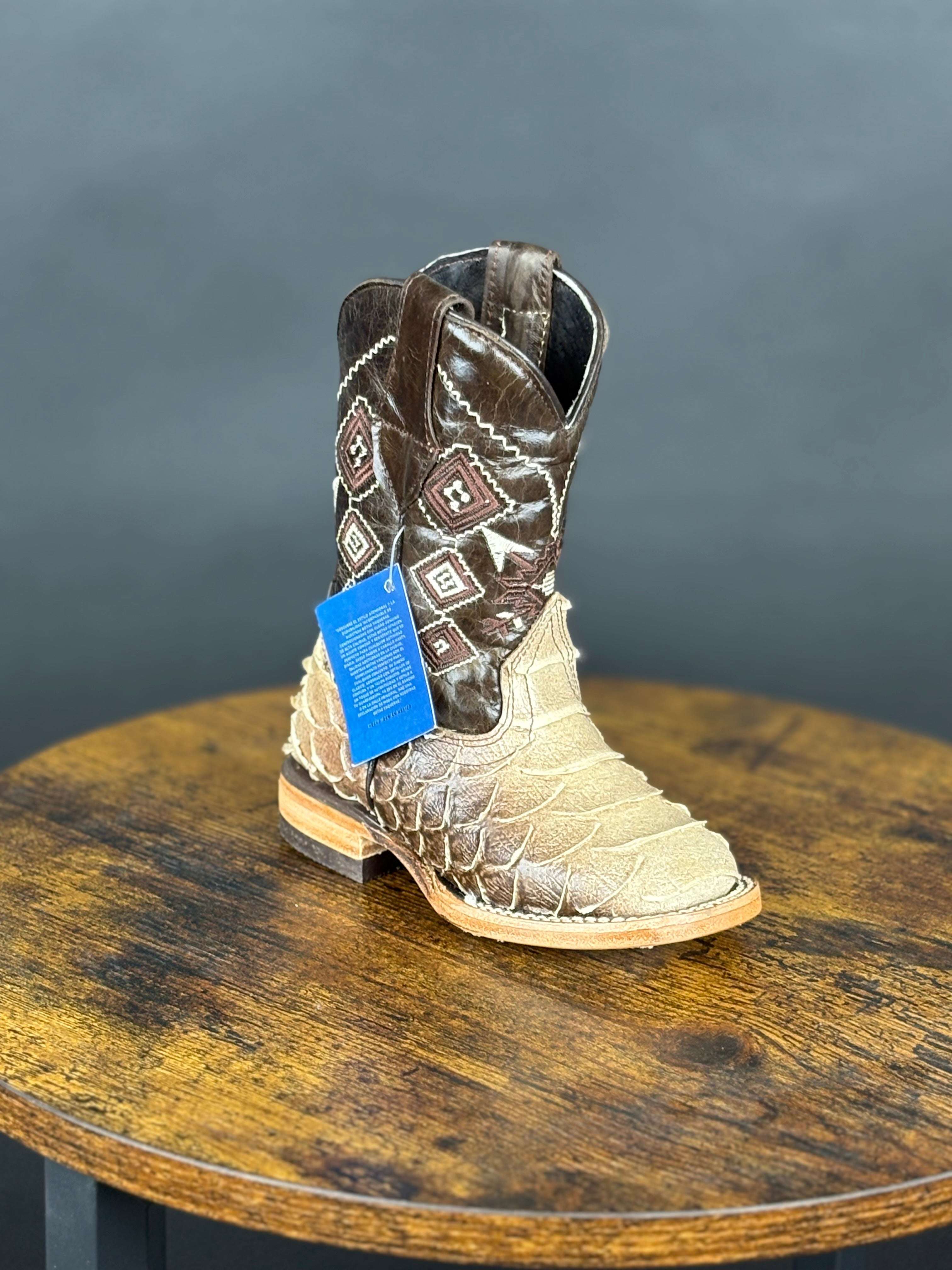 ROCKEM KIDS BROWN SOMBREADO PYTHON AZTEC TUBE SQ. TOE Laherradurawwnc.com