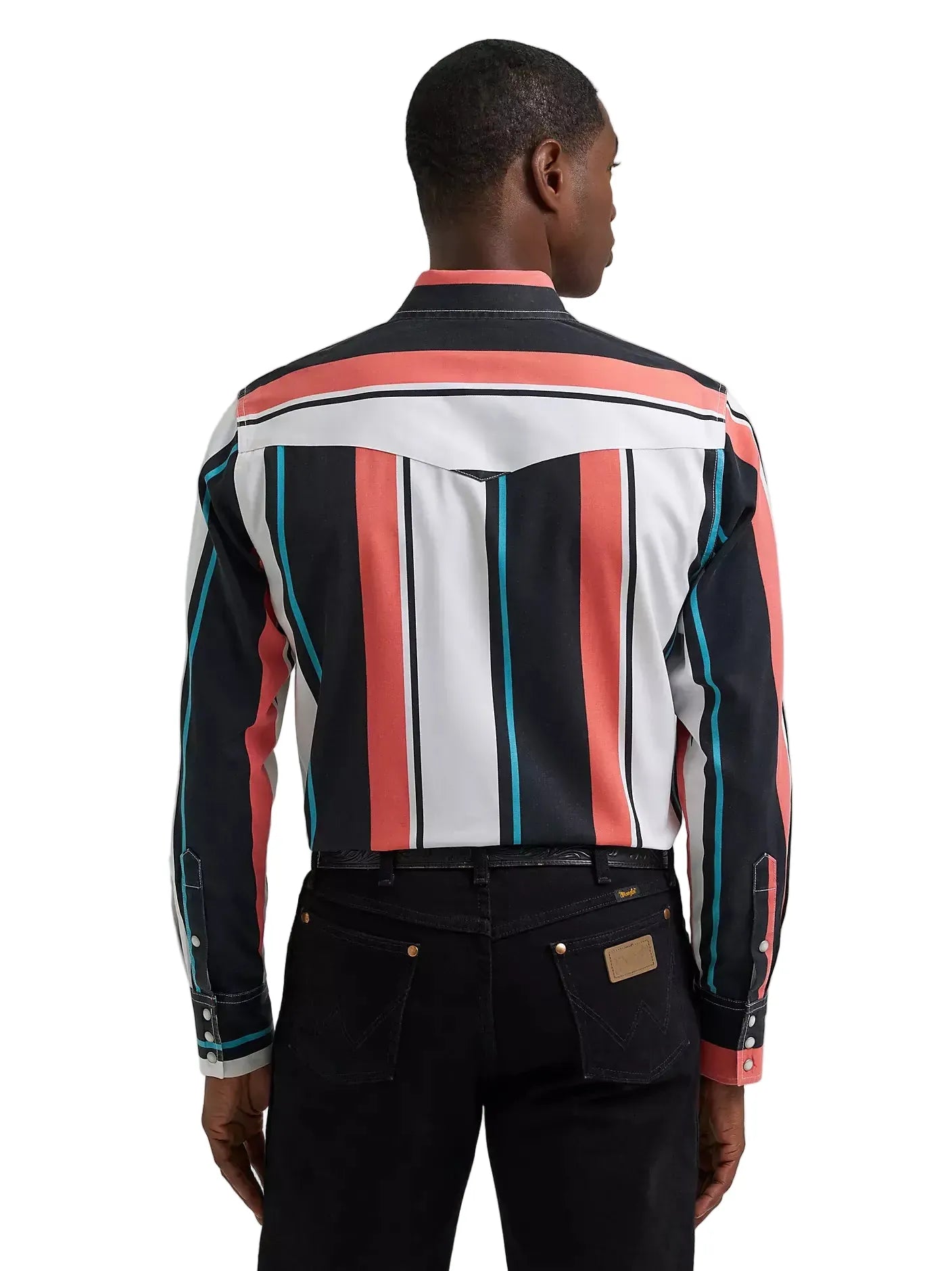 MENS WRANGLER BLACK & MULTICOLOR STRIPED SHIRT - 112381997