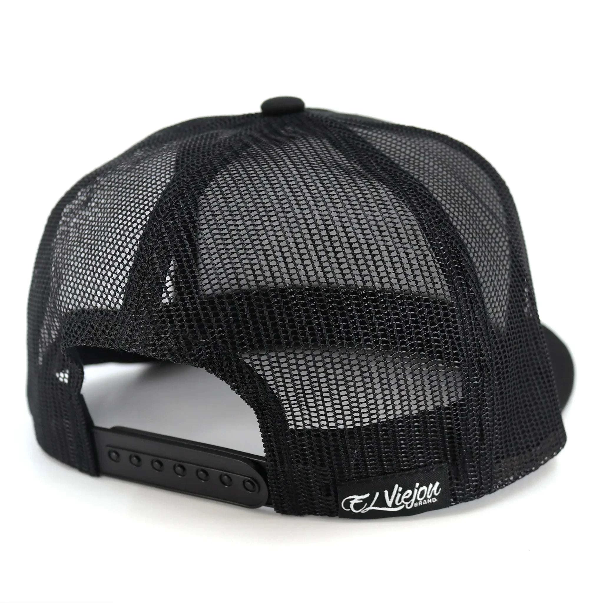 Black mesh cap with brand logo