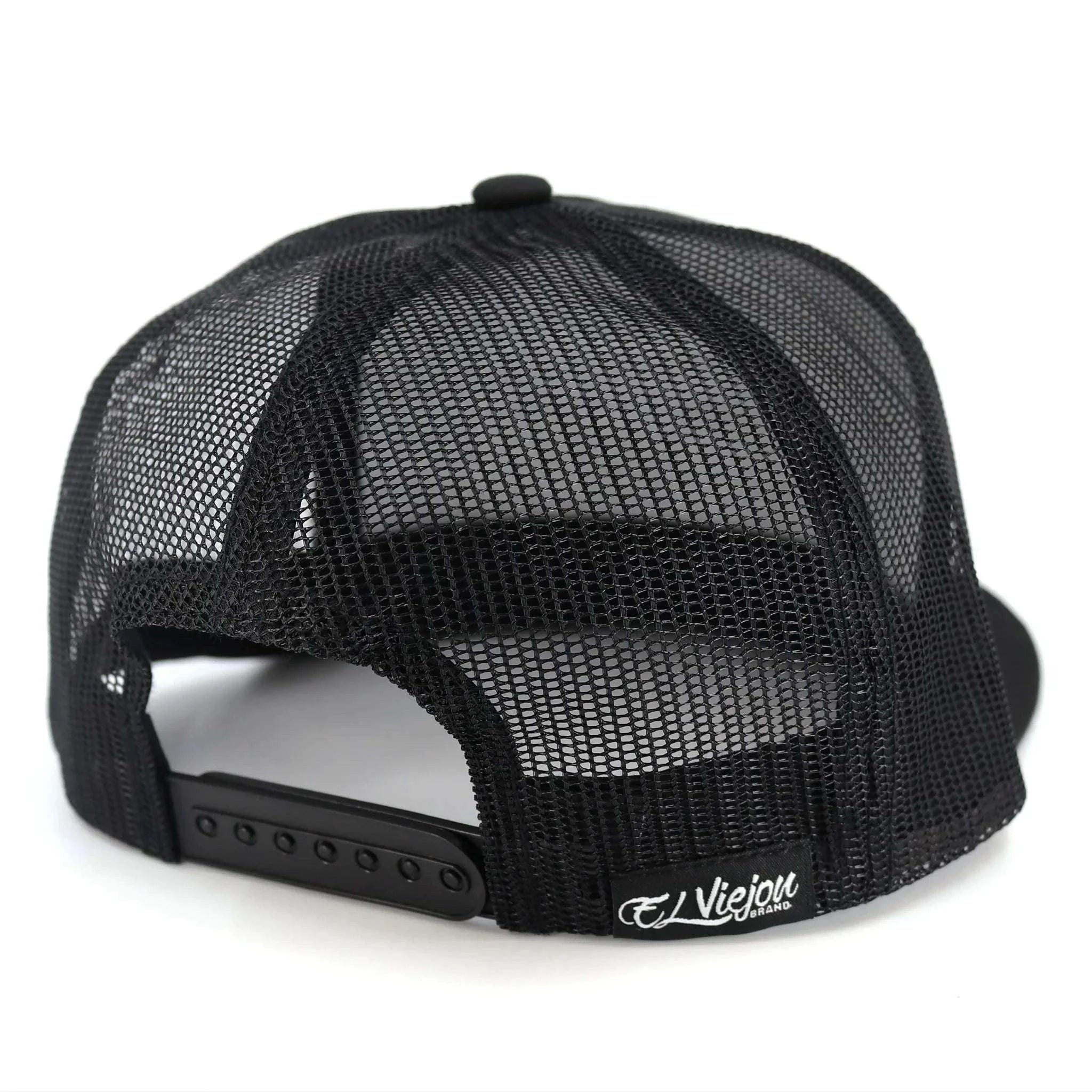 Black mesh cap with brand logo
