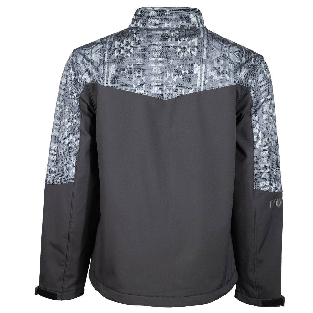 HOOEY MENS SOFT SHELL JACKET YOUTH CHARCOAL W/AZTEC HJ092CHAZ