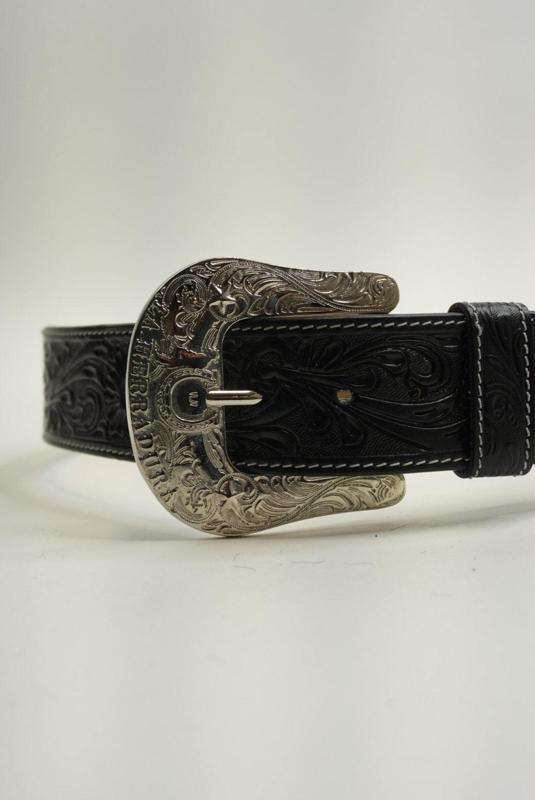 LA HERRADURA BELT 2 INCH BLACK/NAVY BLUE WITH WHITE NEW DESIGN