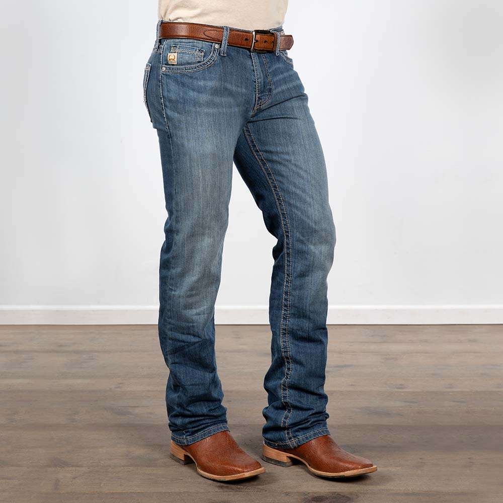 CINCH JEAN IAN MID RISE SLIM BOOT CUT MEDIUM WASH-MB59036001 Laherradurawwnc.com