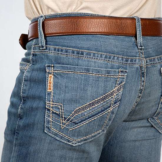 CINCH JEAN IAN MID RISE SLIM BOOT CUT MEDIUM WASH-MB59036001 Laherradurawwnc.com
