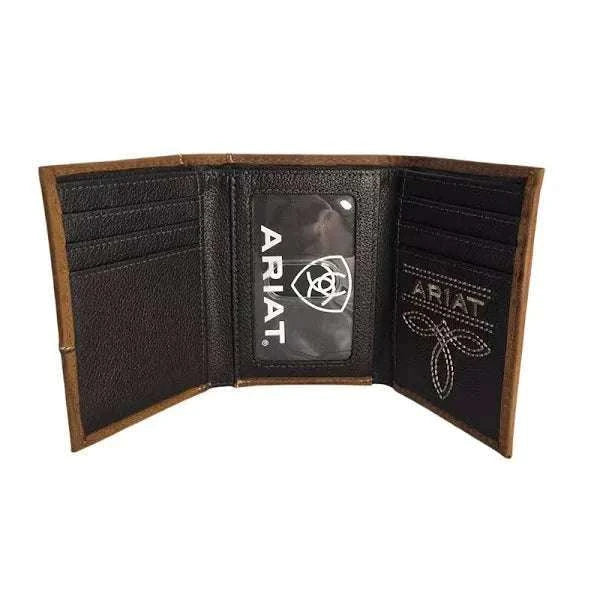 ARIAT MENS BROWN TRIFOLD WALLET- A3555744 Laherradurawwnc.com