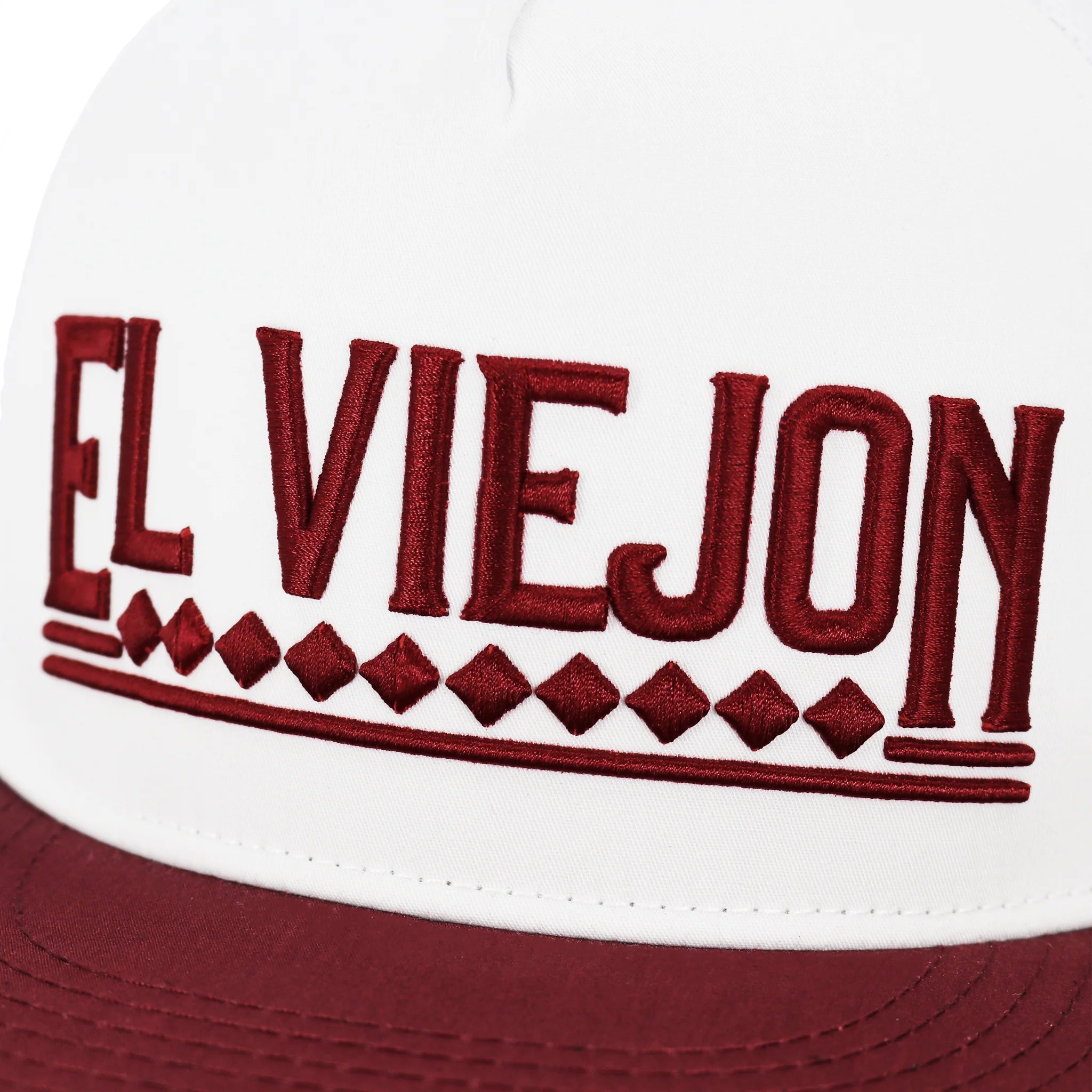 EL VIEJON APACHE MAROON/WHITE/WHITE FLAT VISOR HAT