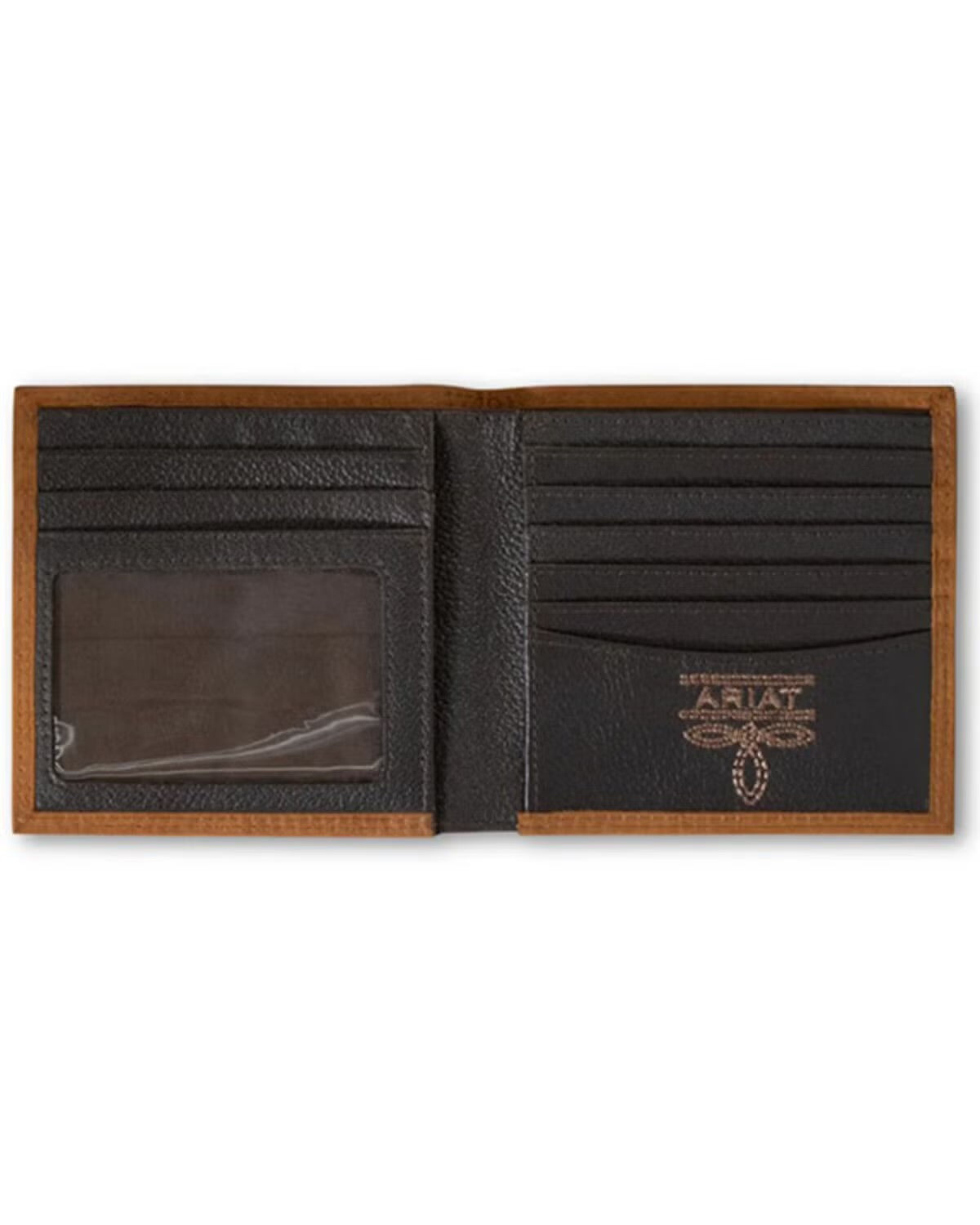 ARIAT MENS BROWN BIFOLD WALLET- A3548244