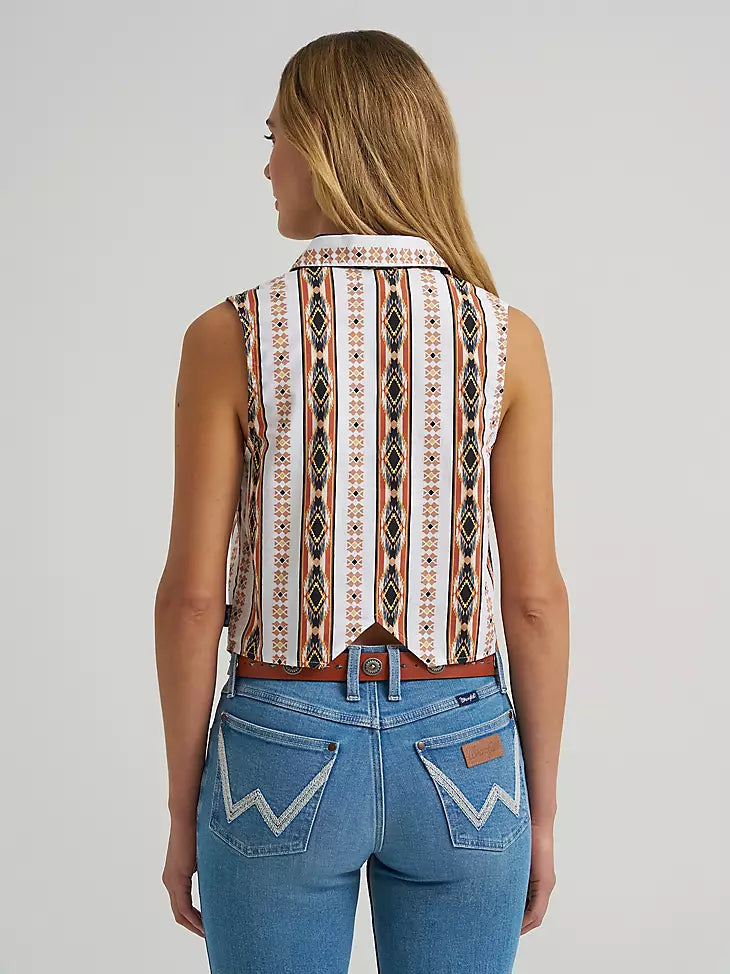 WRANGLER WOMEN SHIRT- SHORT SLEEVE WHITE/ORANGE 112379511