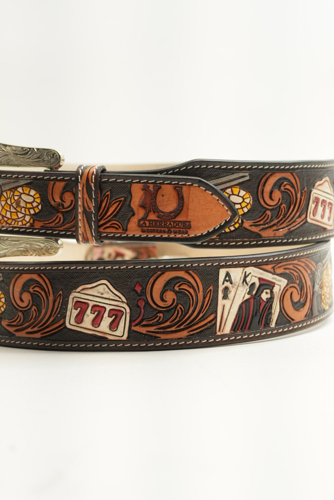 LA HERRADURA BROWN CASINO BELT NEW DESIGN