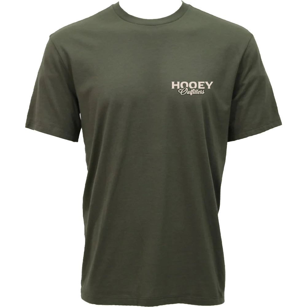 MEN HOOEY T-SHIRT GREEN CREW NECK WITH BIRD DOG LOGO ON BACK- HT2614GR