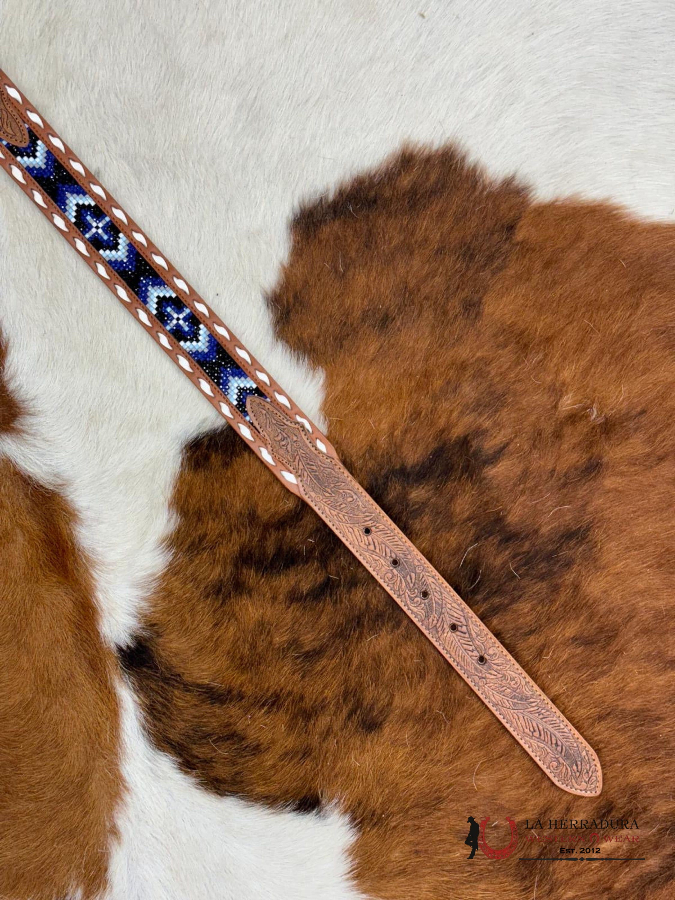 3D Belt Company Boy Blue Aztec Multi Stone Niños