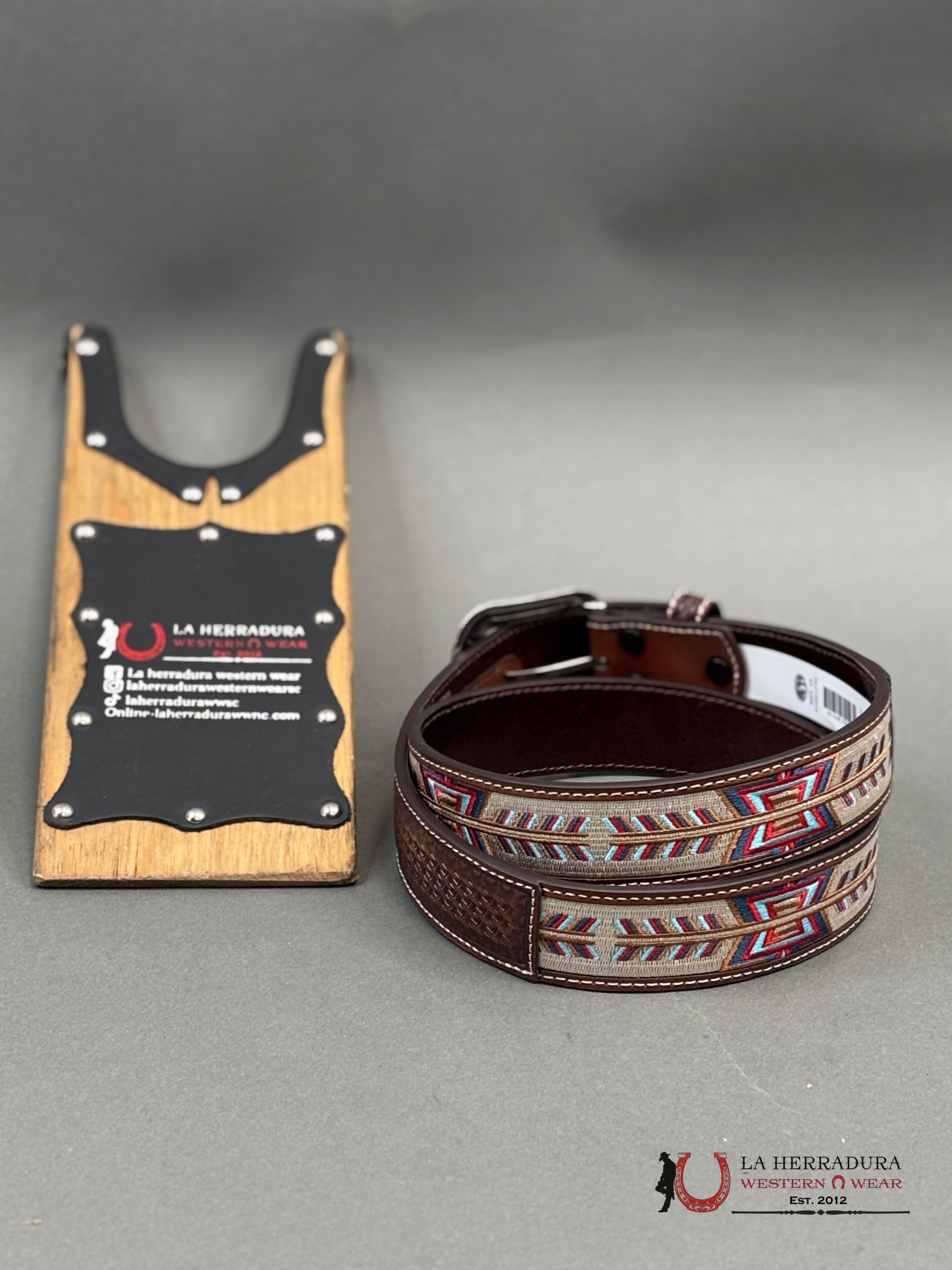 3D Belt Company Cinturón Brown Tan Multi Arrow Stitch Cinturones Hombres