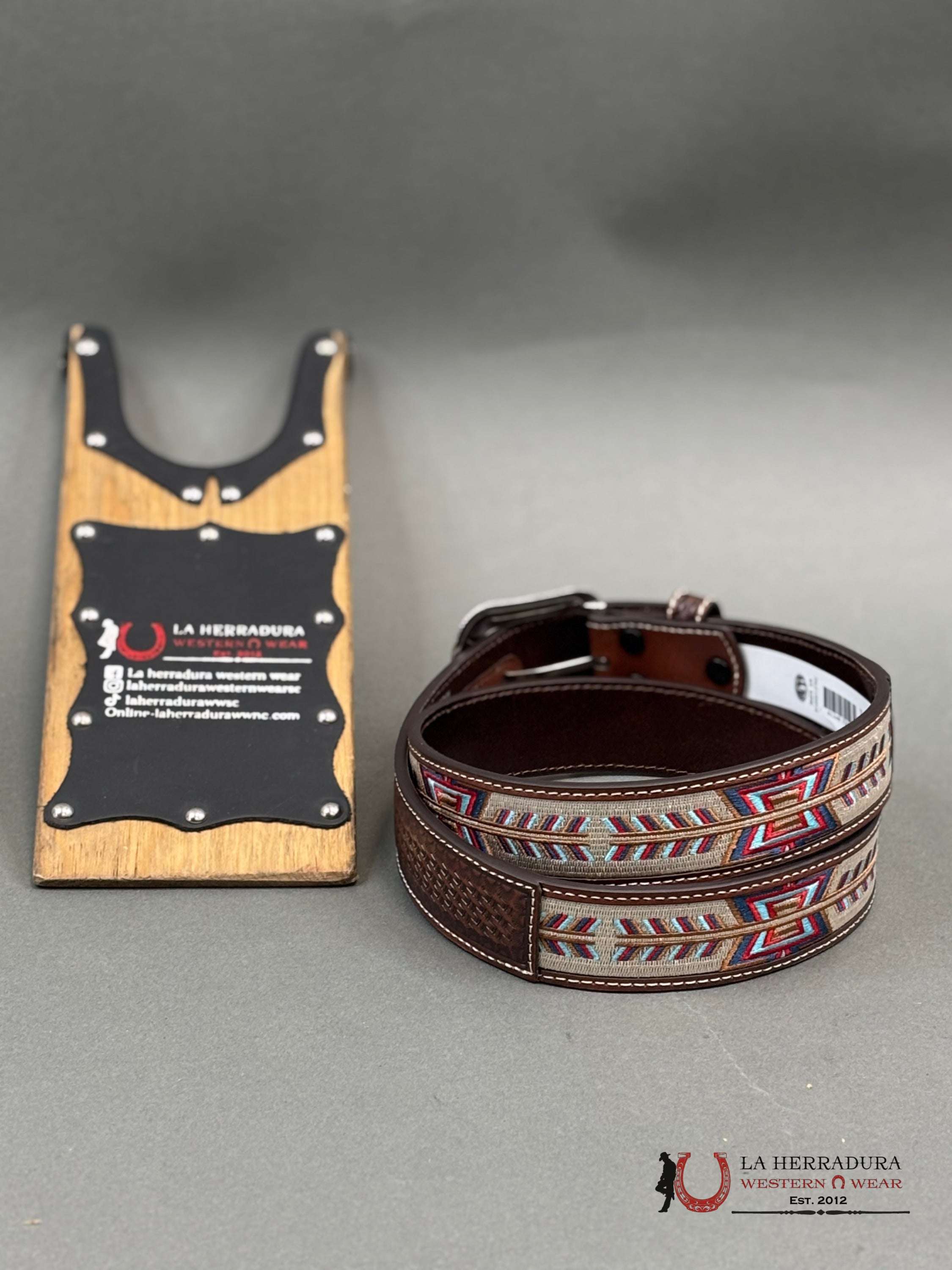 3D Belt Company Cinturón Brown Tan Multi Arrow Stitch Cinturones Hombres