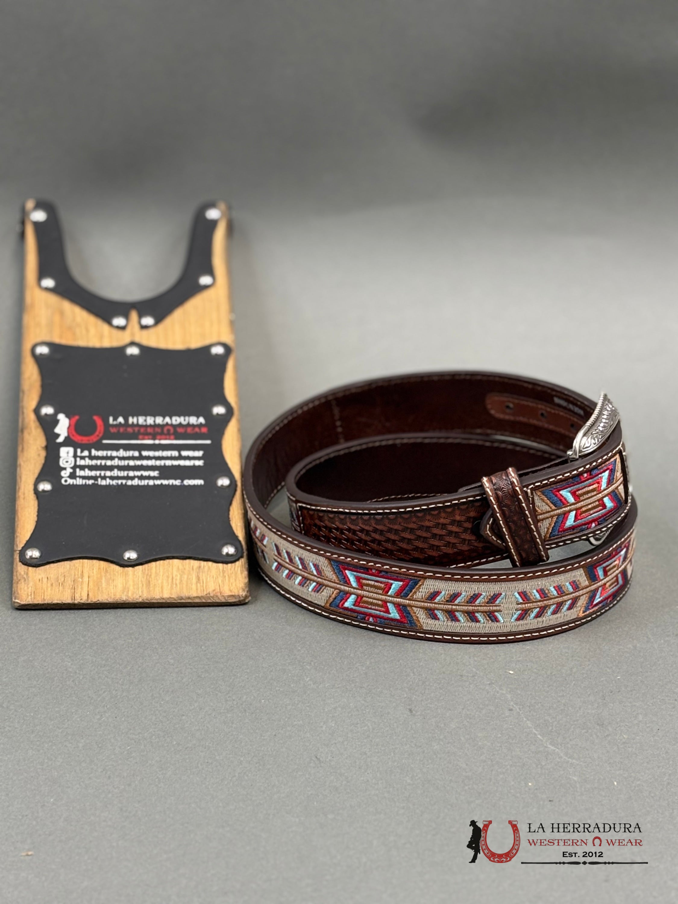 3D Belt Company Cinturón Brown Tan Multi Arrow Stitch Cinturones Hombres