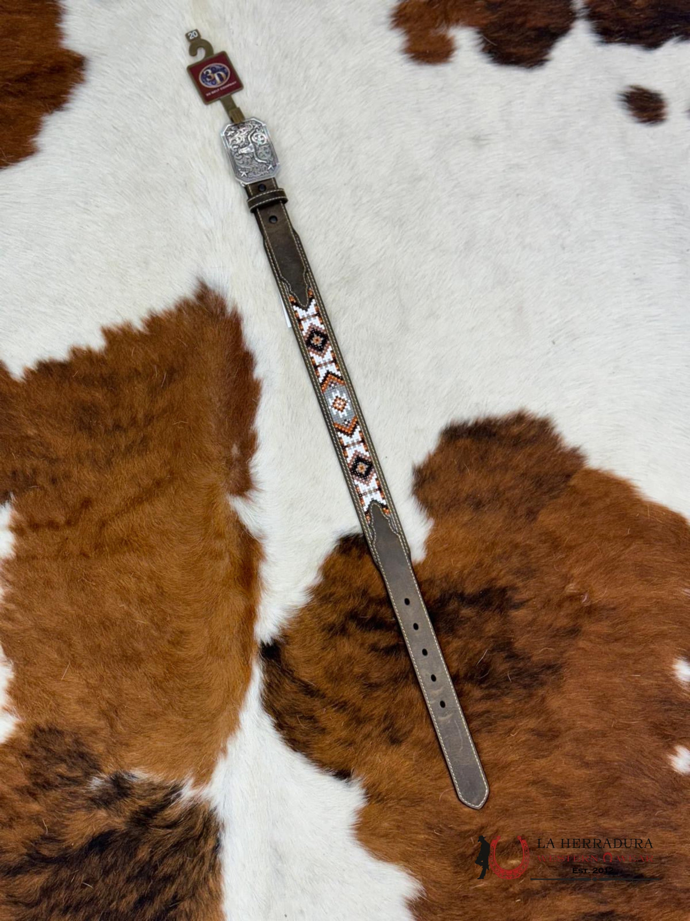 3D Belt Company Orange Multi Stone Niños