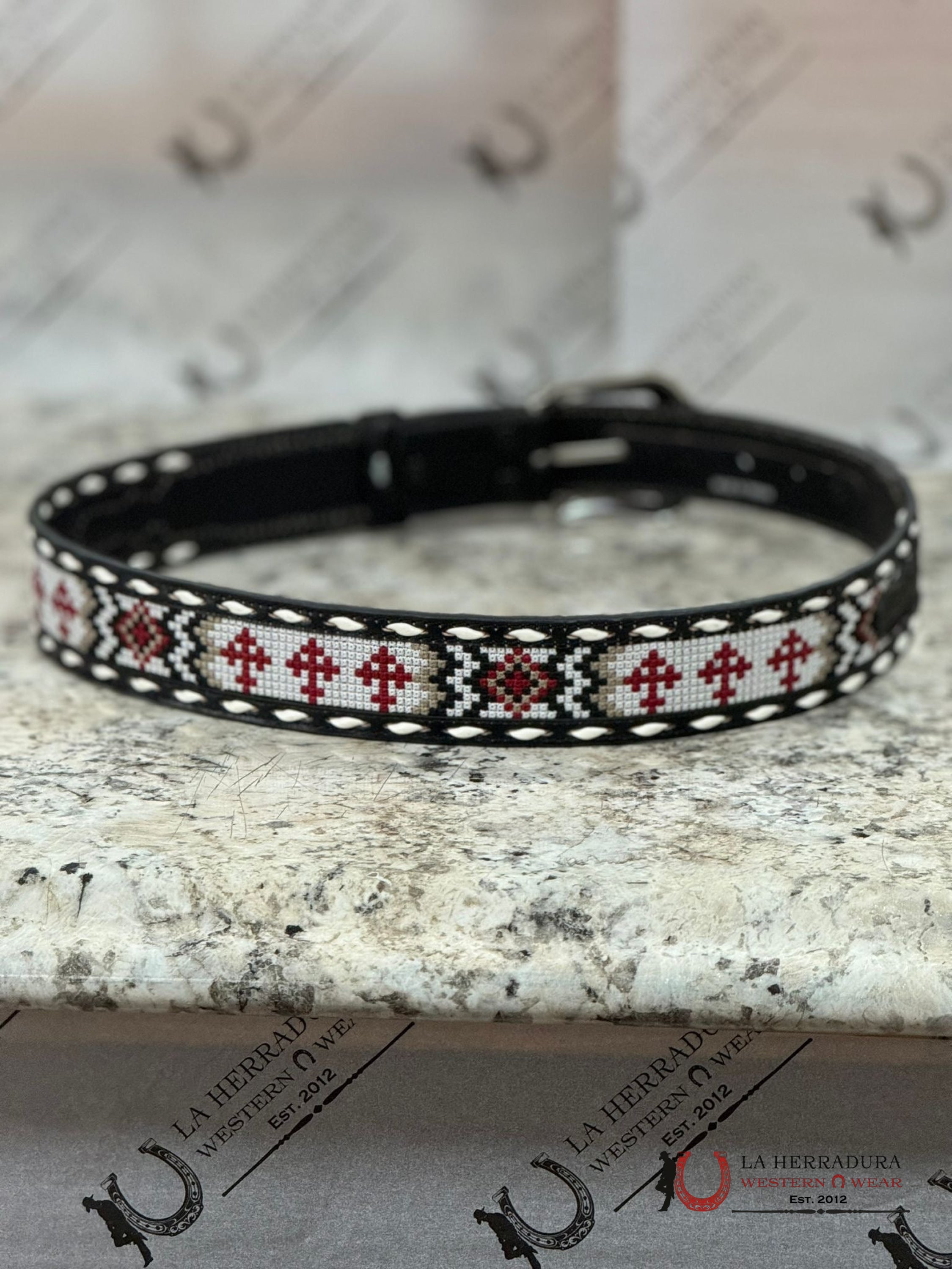 3D Red Cross Aztec Black Belt Cinturones Hombres