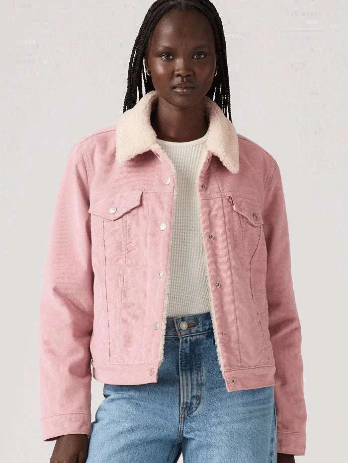 LEV'S ORIGINAL SHERPA TRUCKER PINK JACKET LADIES 361360126 Laherradurawwnc.com