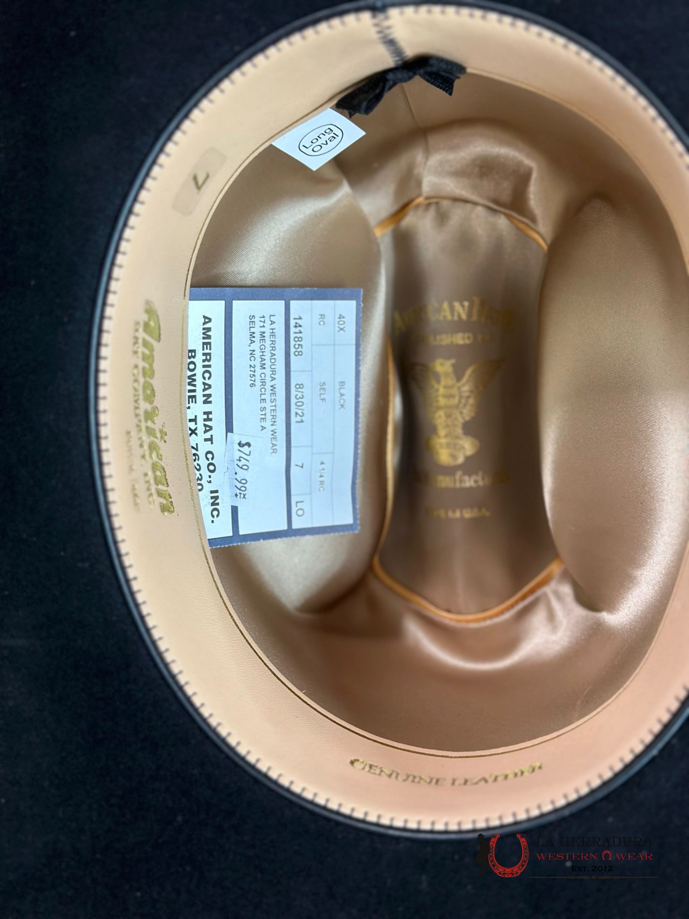 40X American Felt Hat Black Tejana