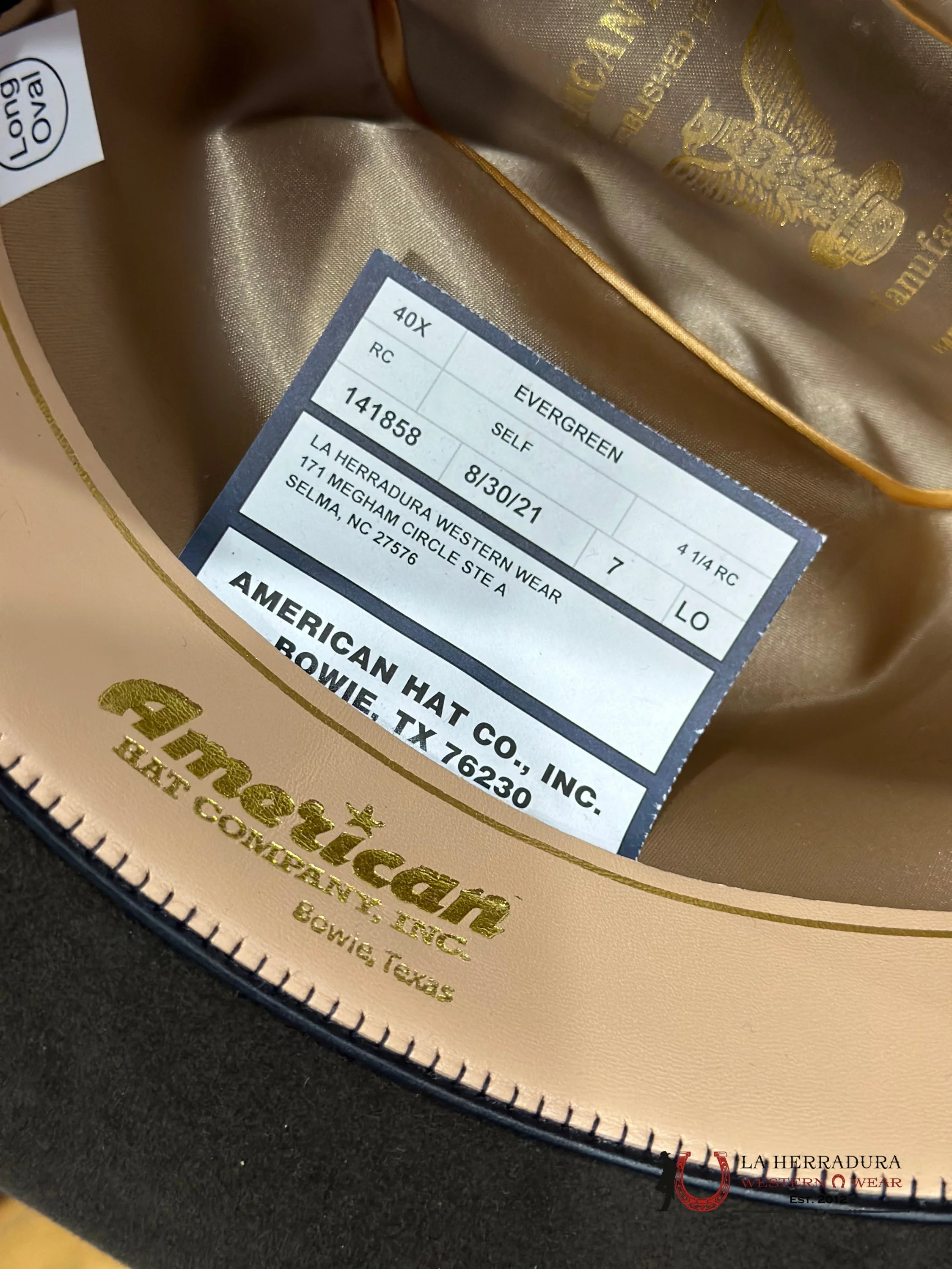 40X American Felt Hat Eversgreen Tejana