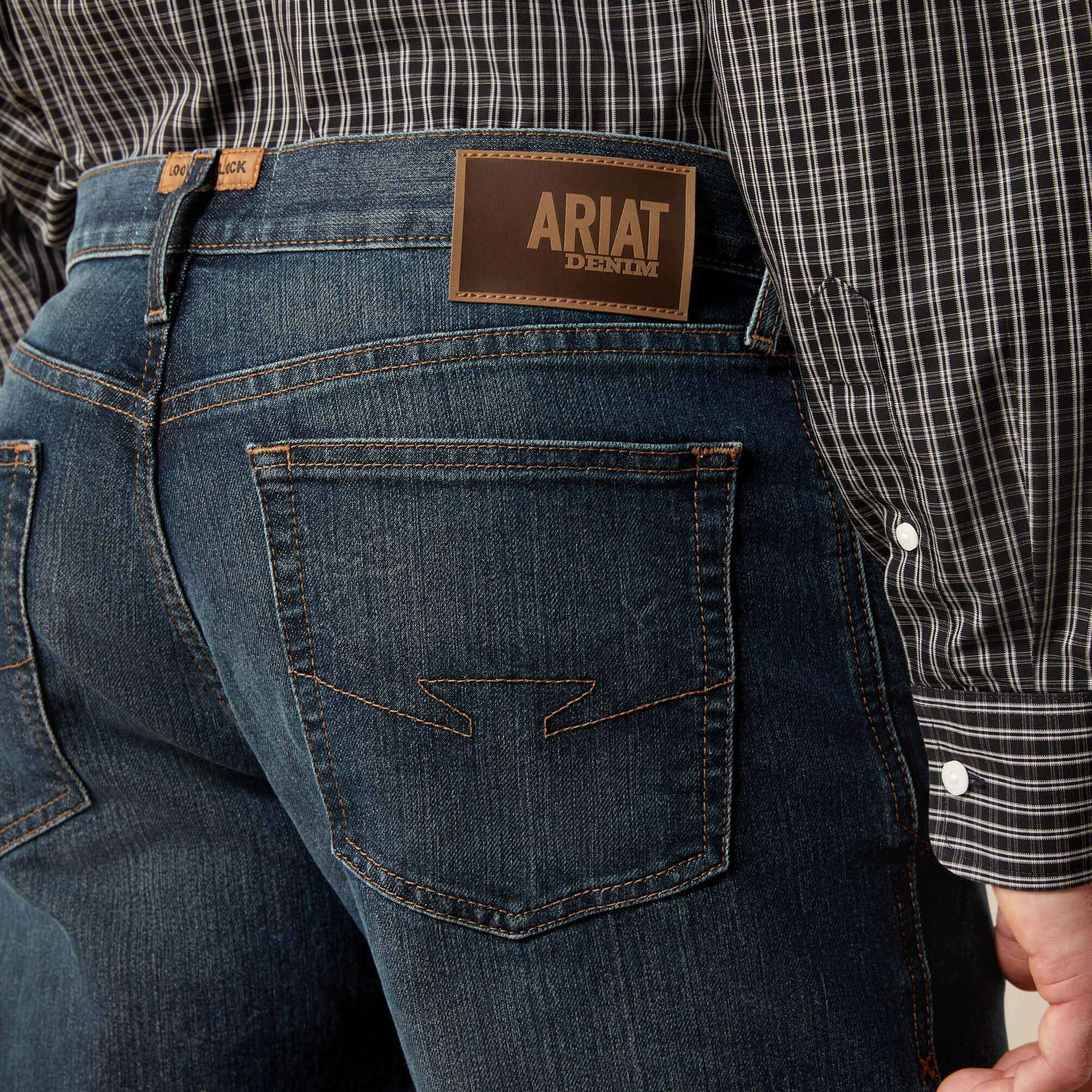 MENS M4 ARIAT RELAXED BOOT CUT STRETCH ATLAS JEANS 10065930 Laherradurawwnc.com