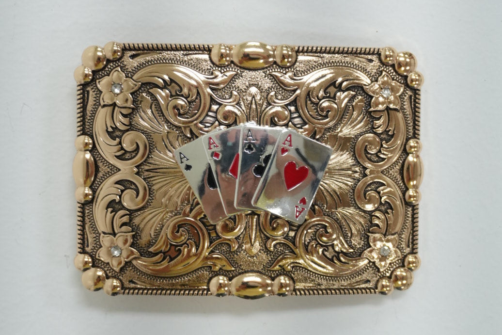 ALL COPPER ACES SQUARE BUCKLE