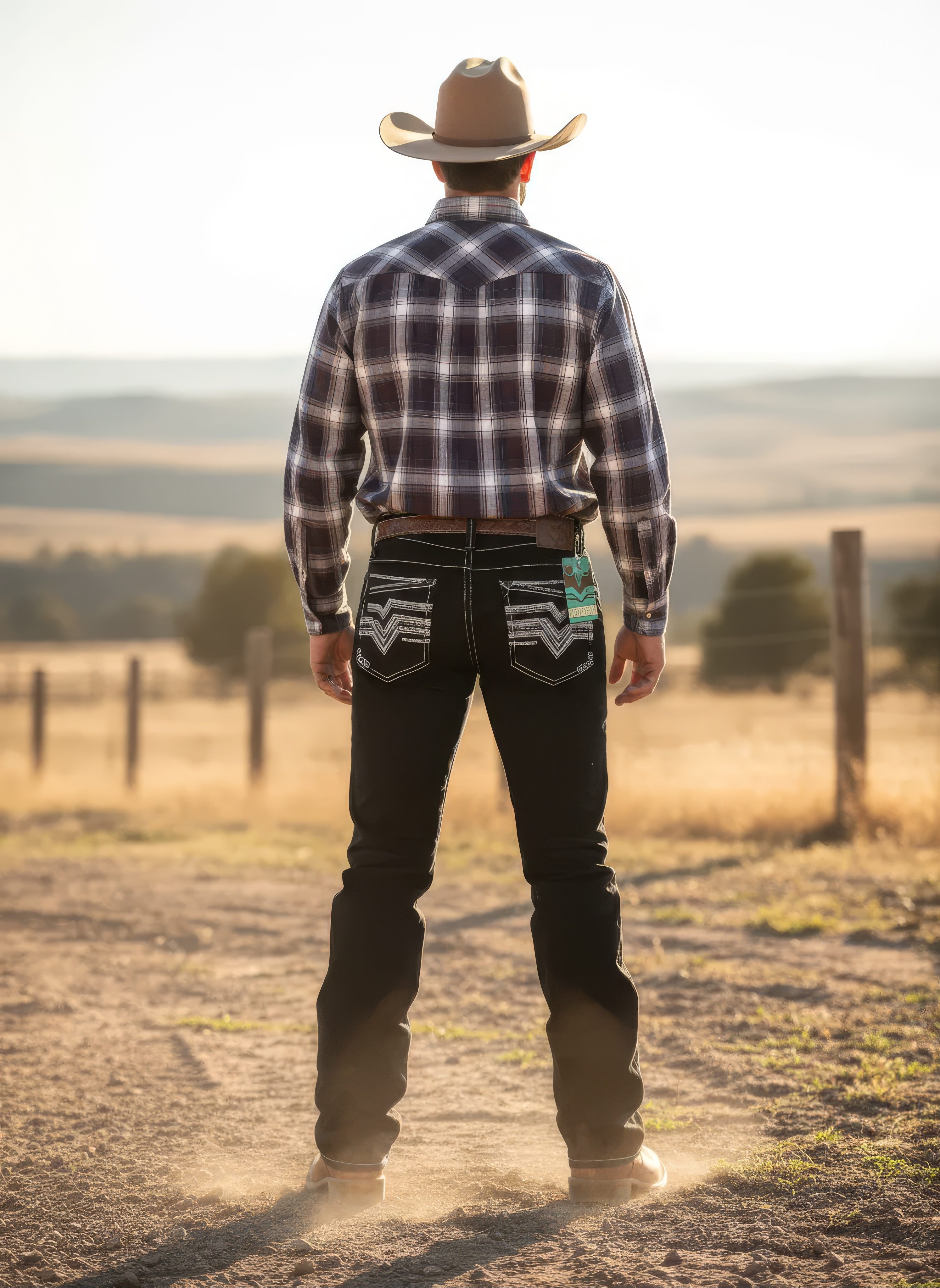 PLATINI MENS SLIM BOOT CUT TRIPLE STICH SIGNATURE POCKET DENIM PANTS BLACK JEANS - PHD10759