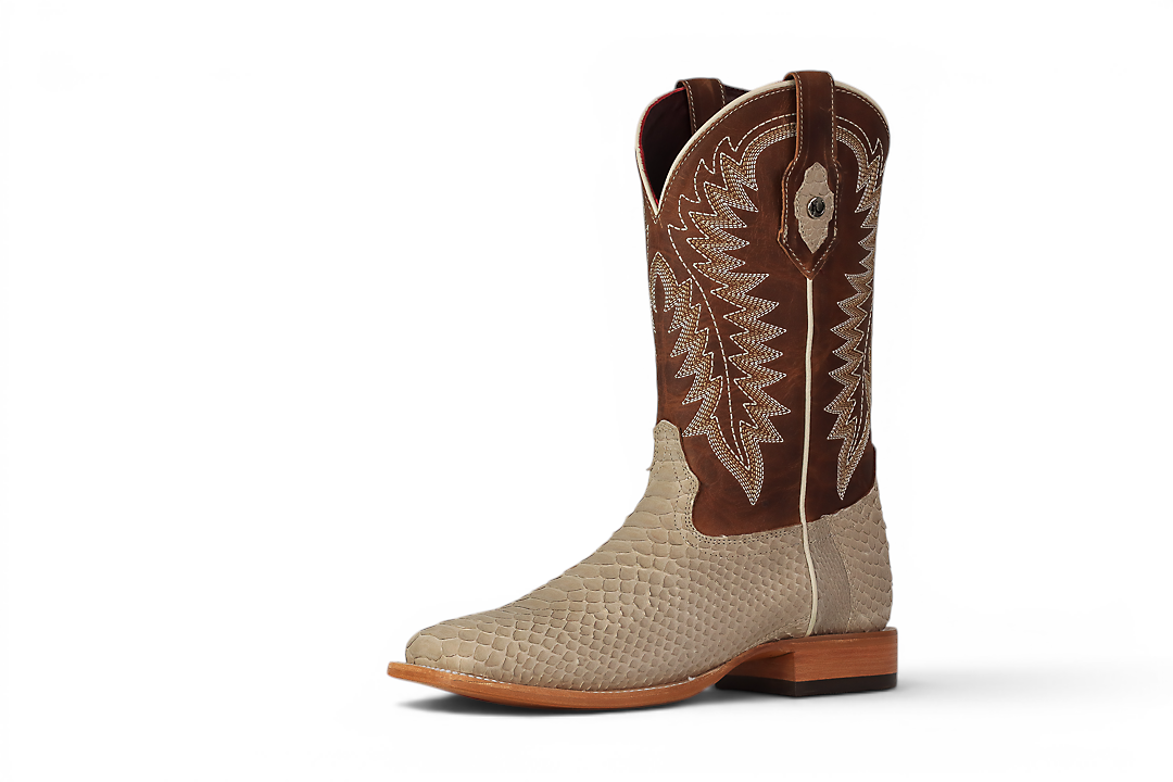 LA HERRADURA LH006 BOTAS PARA HOMBRE EXÓTICAS-RANCHERAS PYTHON CAPUCHINO PUNTA CUADRADA EE