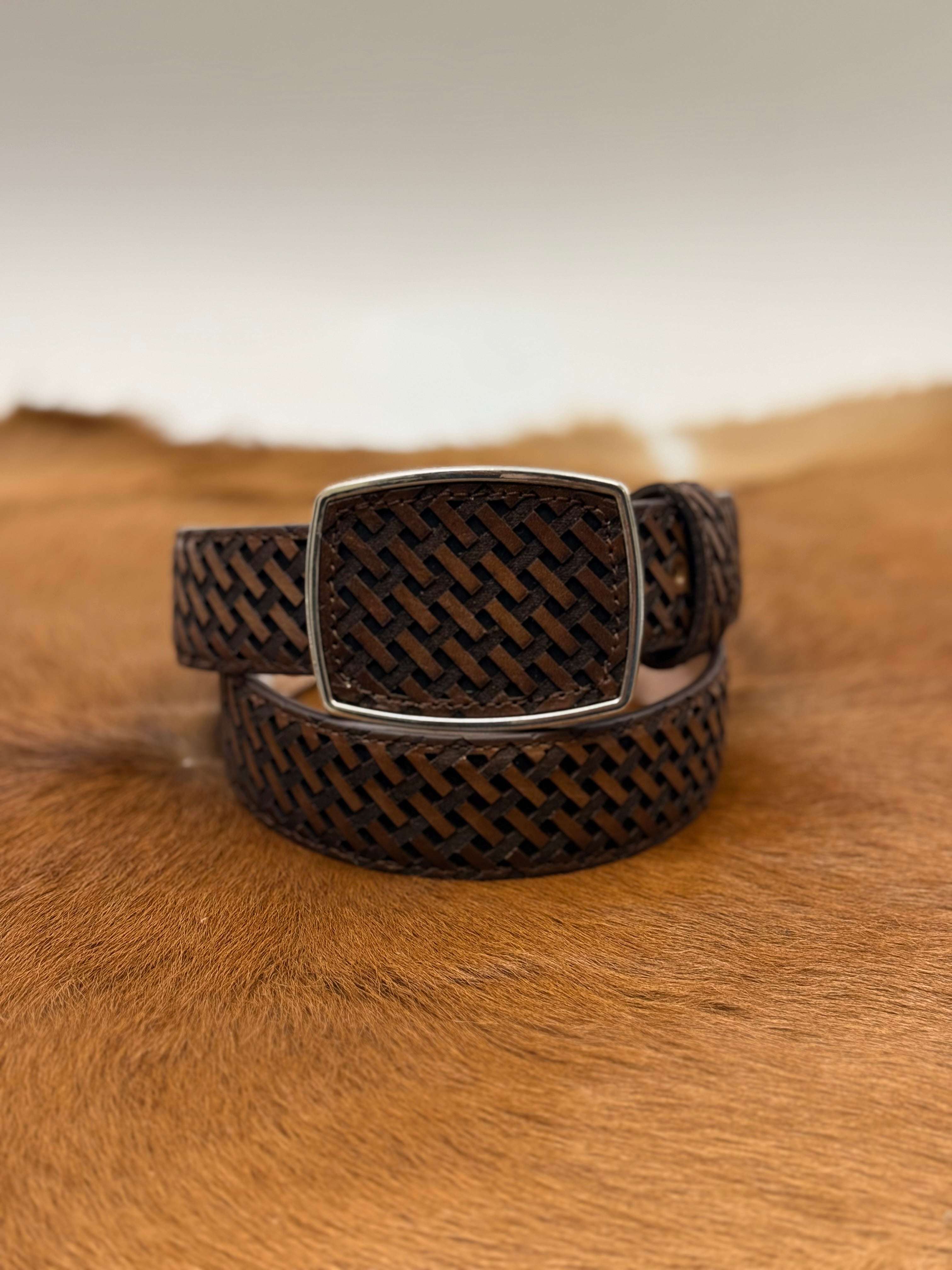 LONG ROPER CINTURON RANGER BELT CO. PARA HOMBRE TEJIDO CAFE BELT005LR Laherradurawwnc.com