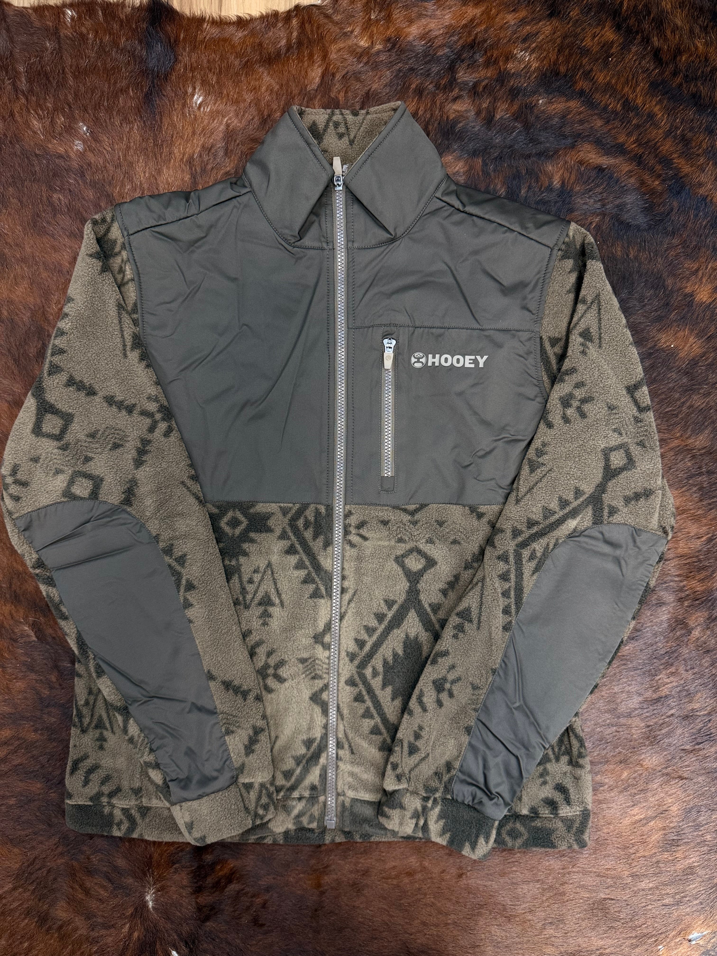 HOOEY MENS ARAPAHOE BROWN FULL ZIP TECH FLEECE JACKET HJ149BRAZ