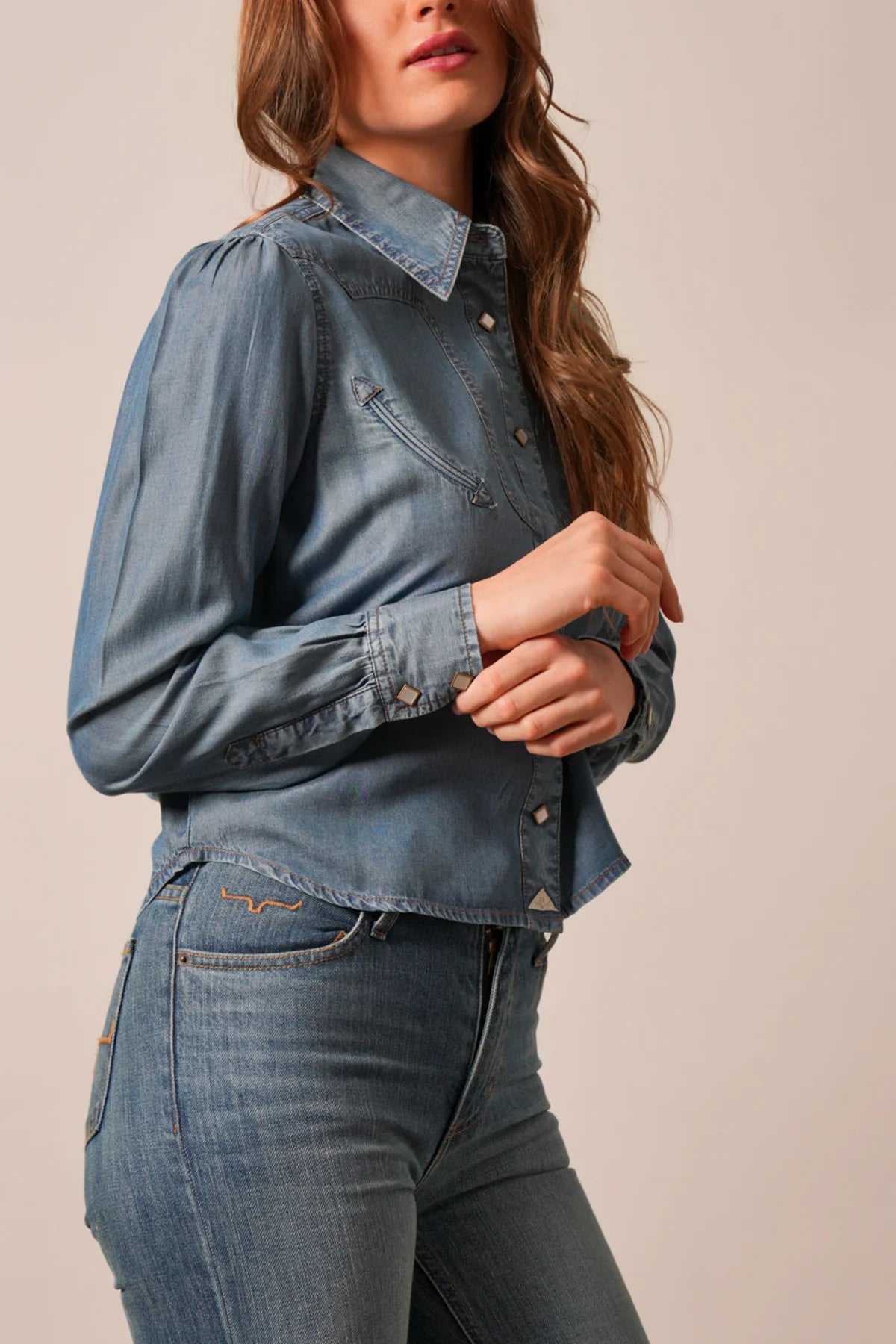 KIMES RANCH WOMENS CECE INDIGO LONG SLEEVE