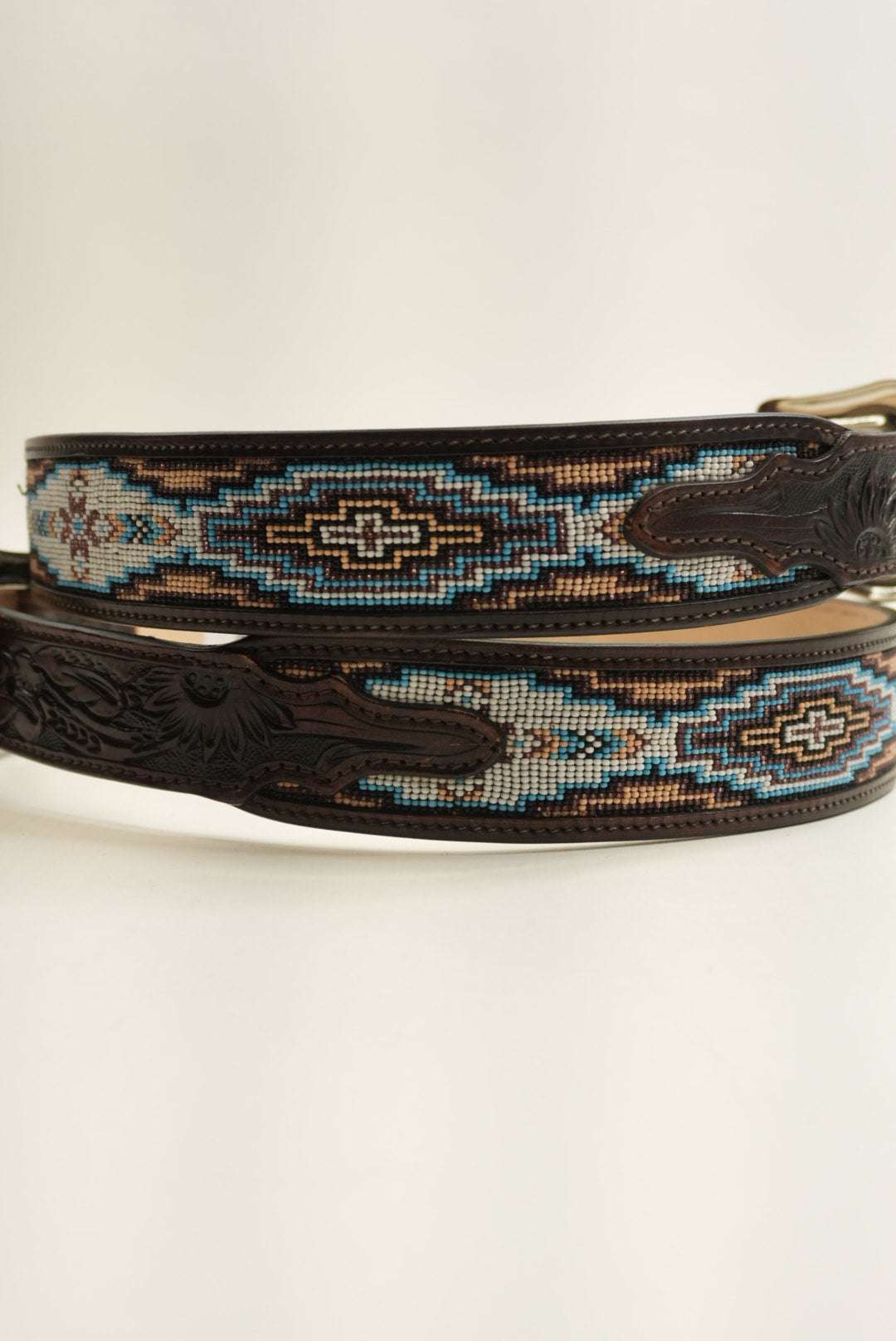 LA HERRADURA CHOCOLATE AZTEC BROWN/ BLUE WITH WHITE BELT Laherradurawwnc.com