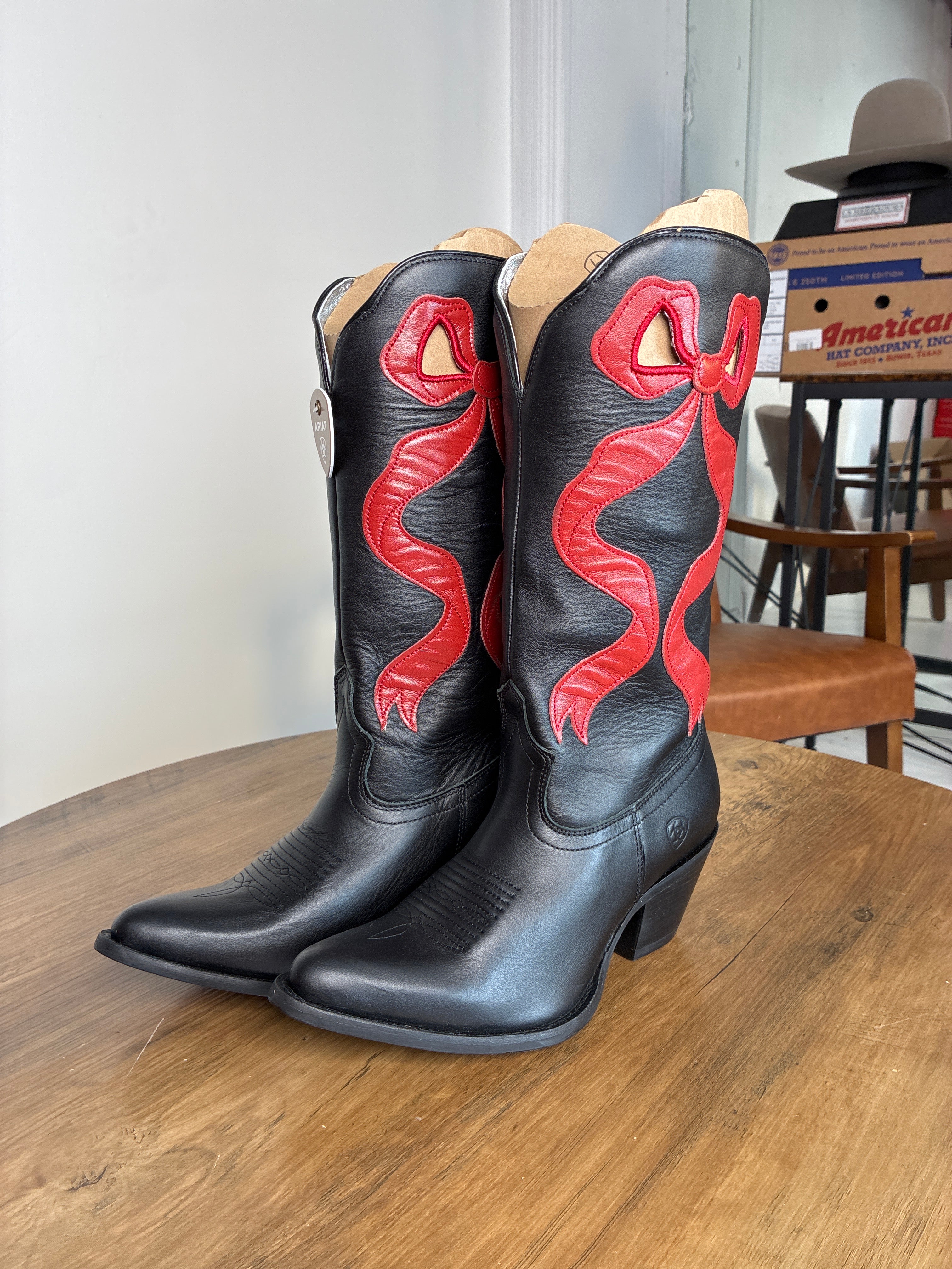 ARIAT Botas para mujer Beaux Inkwell Negro/Rojo granate 10080310