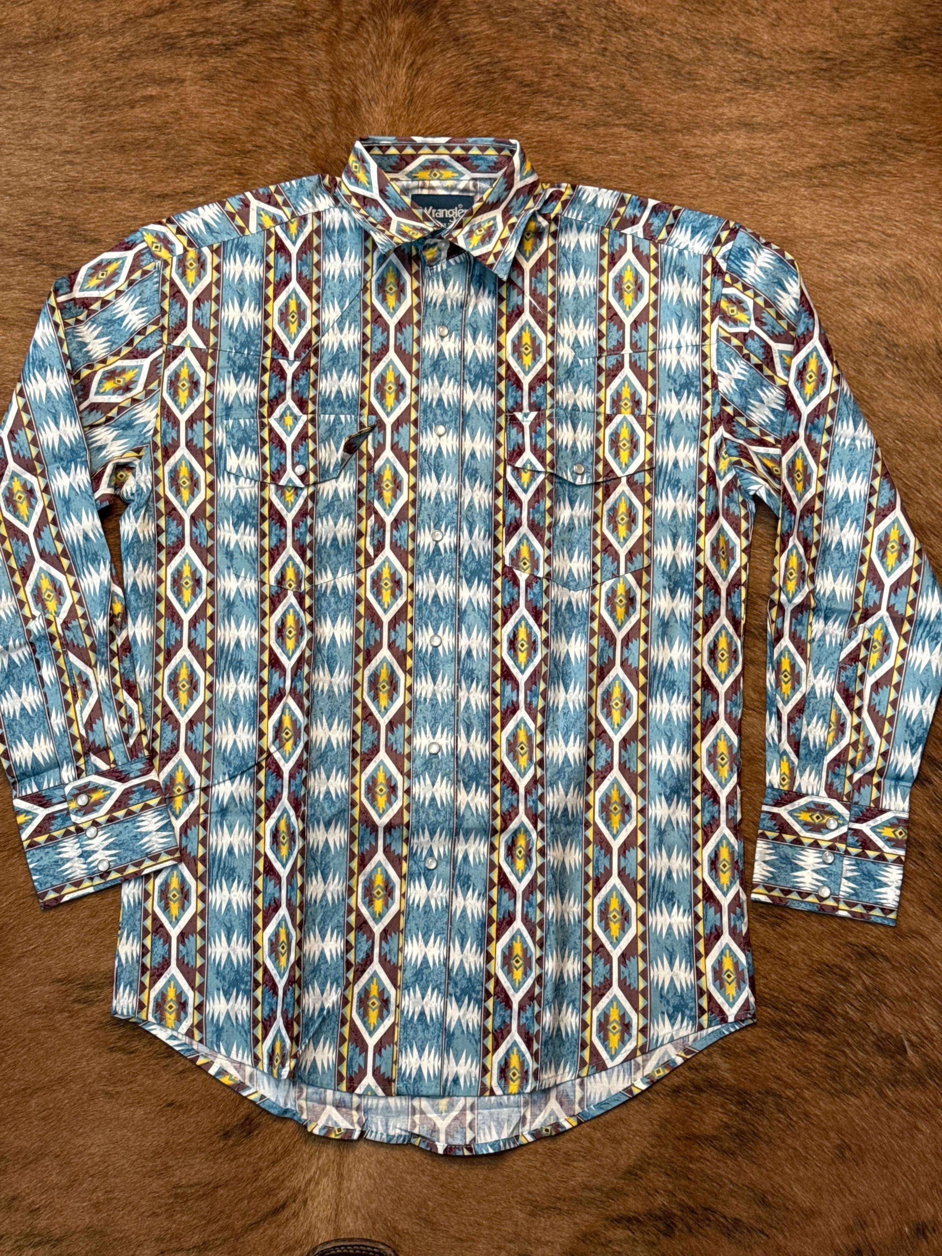 WRANGLER MULTI COLOR AZTEC LS SHIRT Laherradurawwnc.com