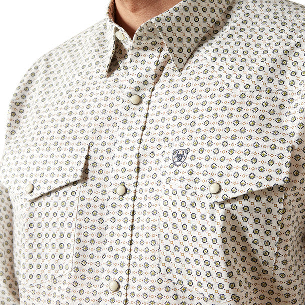 ARIAT MEN WHITE FENN SNP LS SHIRT -10065784