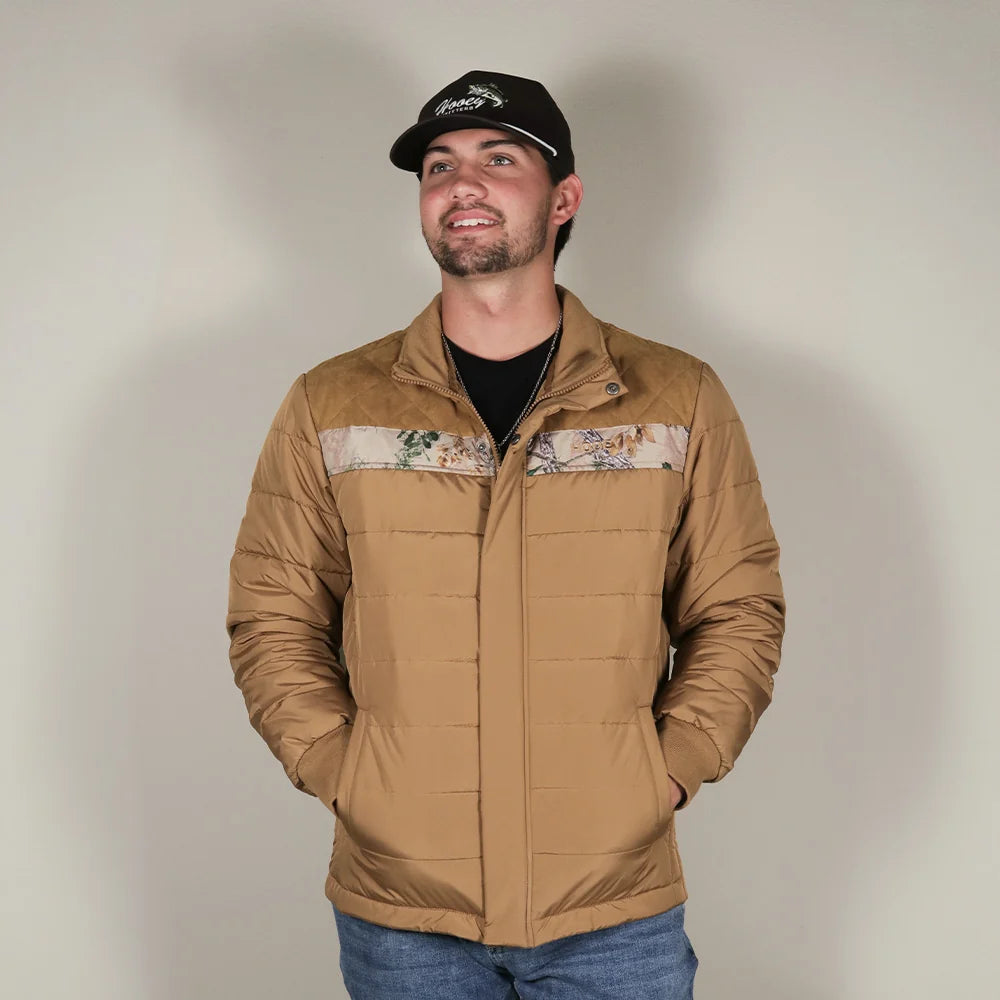 HOOEY MENS BANIFF BROWN PUFFER JACKET HJ2607TNCA