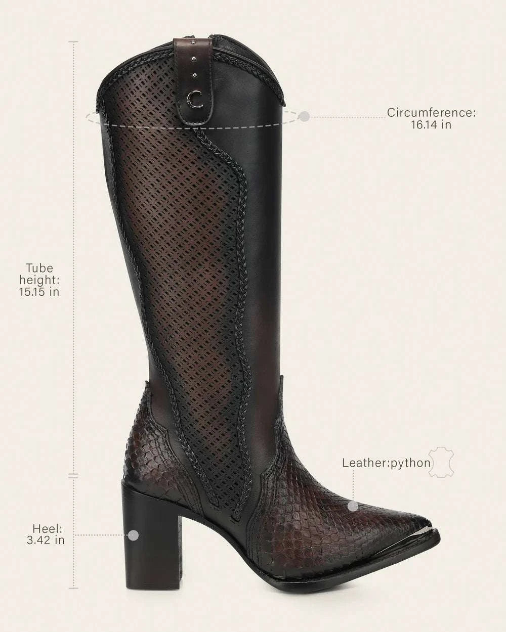 WOMEN’S CUADRA PYTHON BELLY GODIVA CC336 Laherradurawwnc.com
