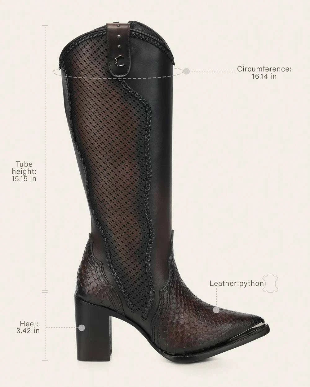 WOMEN’S CUADRA PYTHON BELLY GODIVA CC336 Laherradurawwnc.com