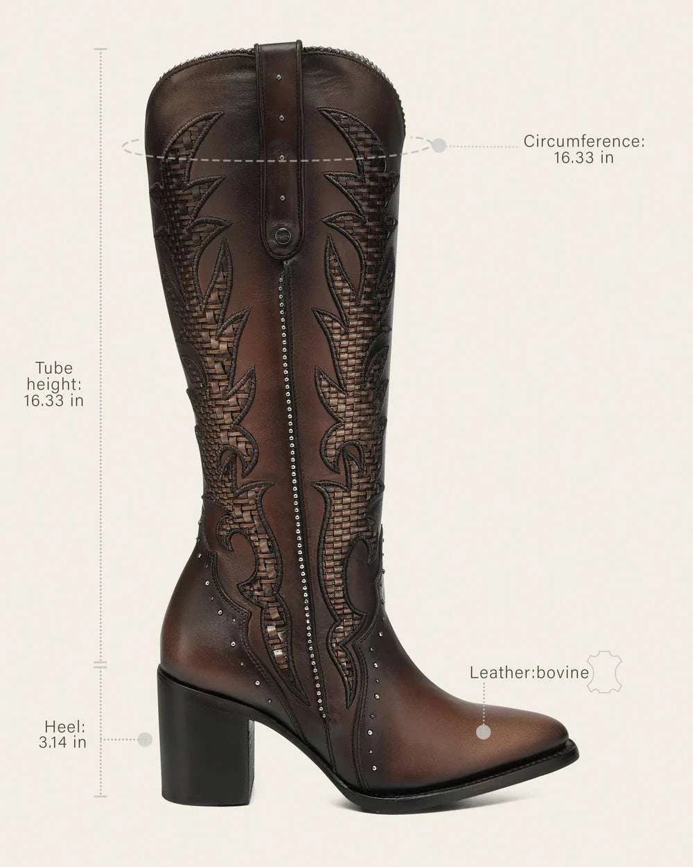 WOMEN’S CUADRA BOTA DE RES CRUST MIEL EMBROIDERY CC338 Laherradurawwnc.com
