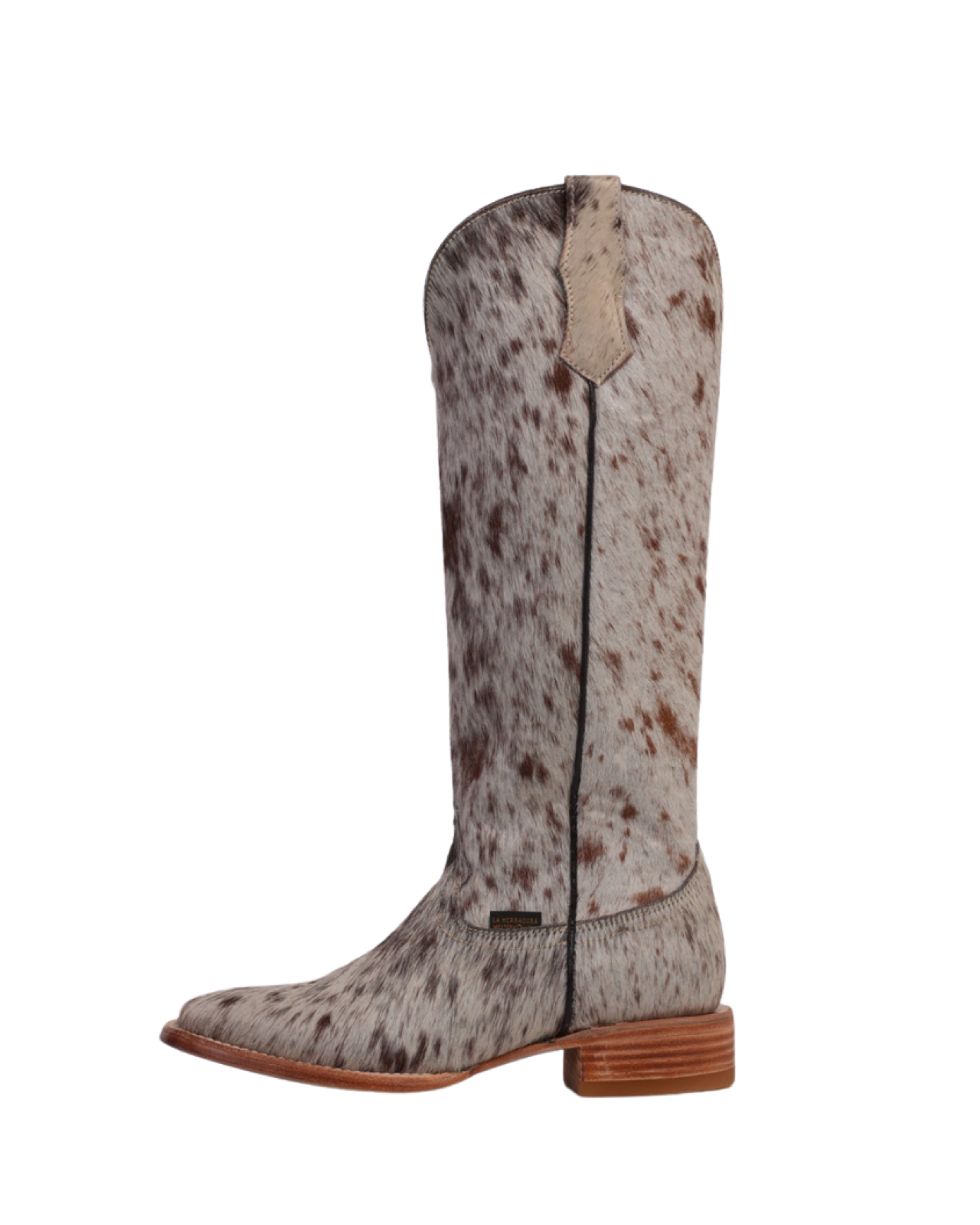 LA HERRADURA BOTAS ALTAS PARA MUJER MARY PELO PINTO CAFÉ PUNTA CUADRADA COMPLETA