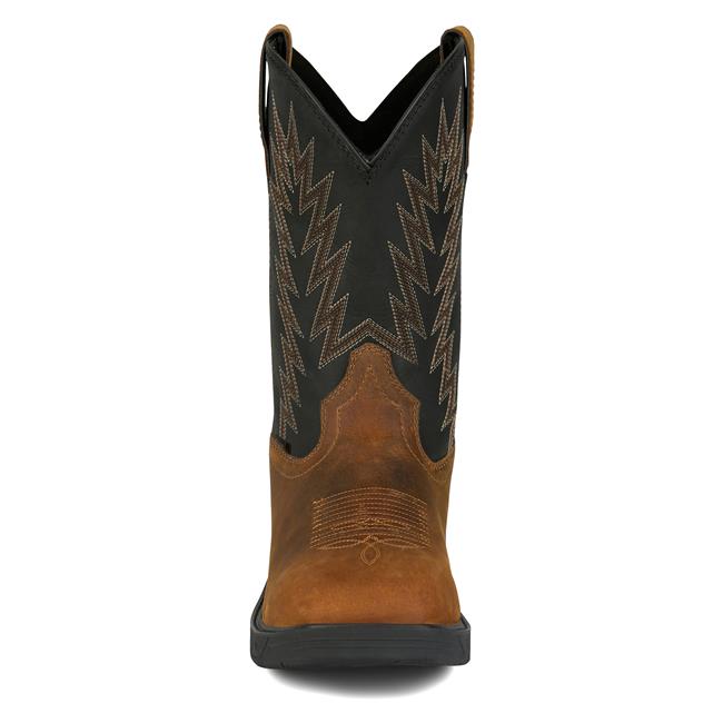 JUSTIN MENS WORK BOOT TASKMAKER BROWN WATER BUFFALO #PD4072