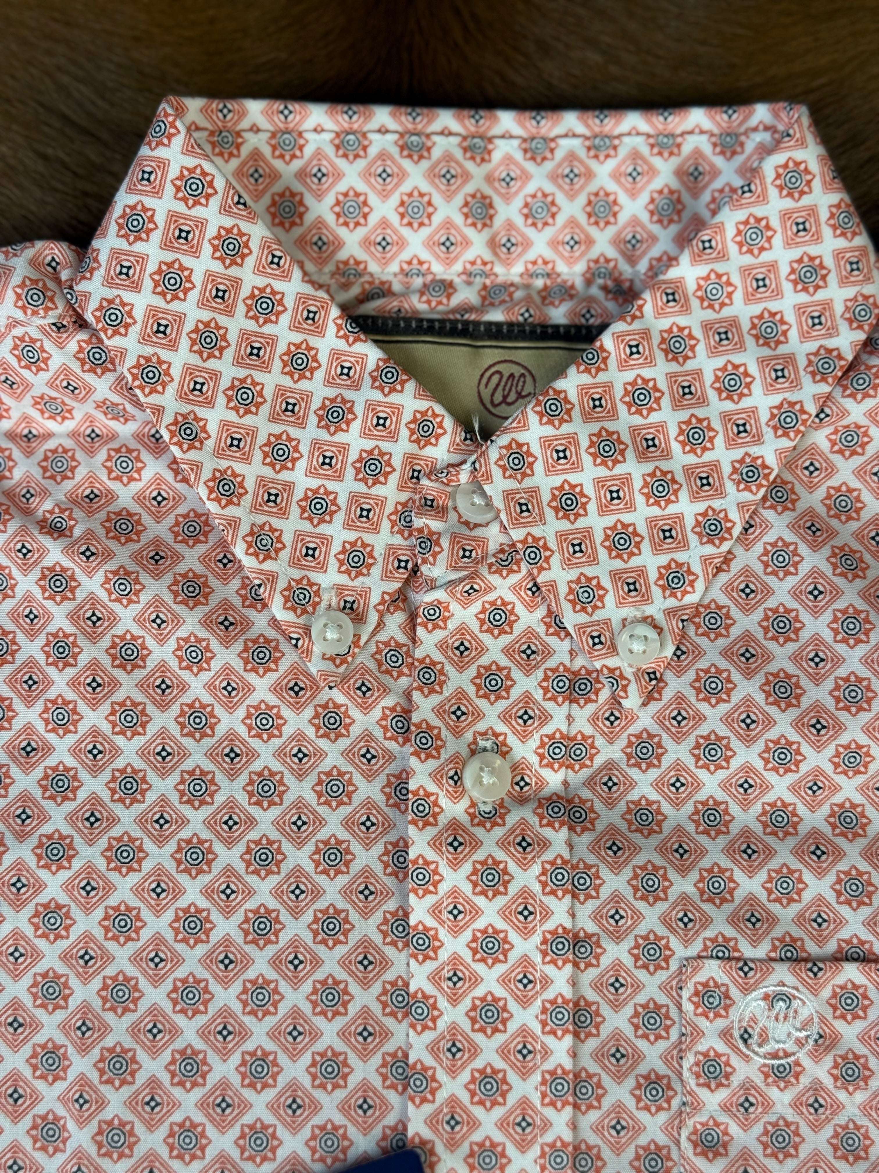 WRANGLER KIDS ORANGE PATTERN LS SHIRT -112346232 Laherradurawwnc.com