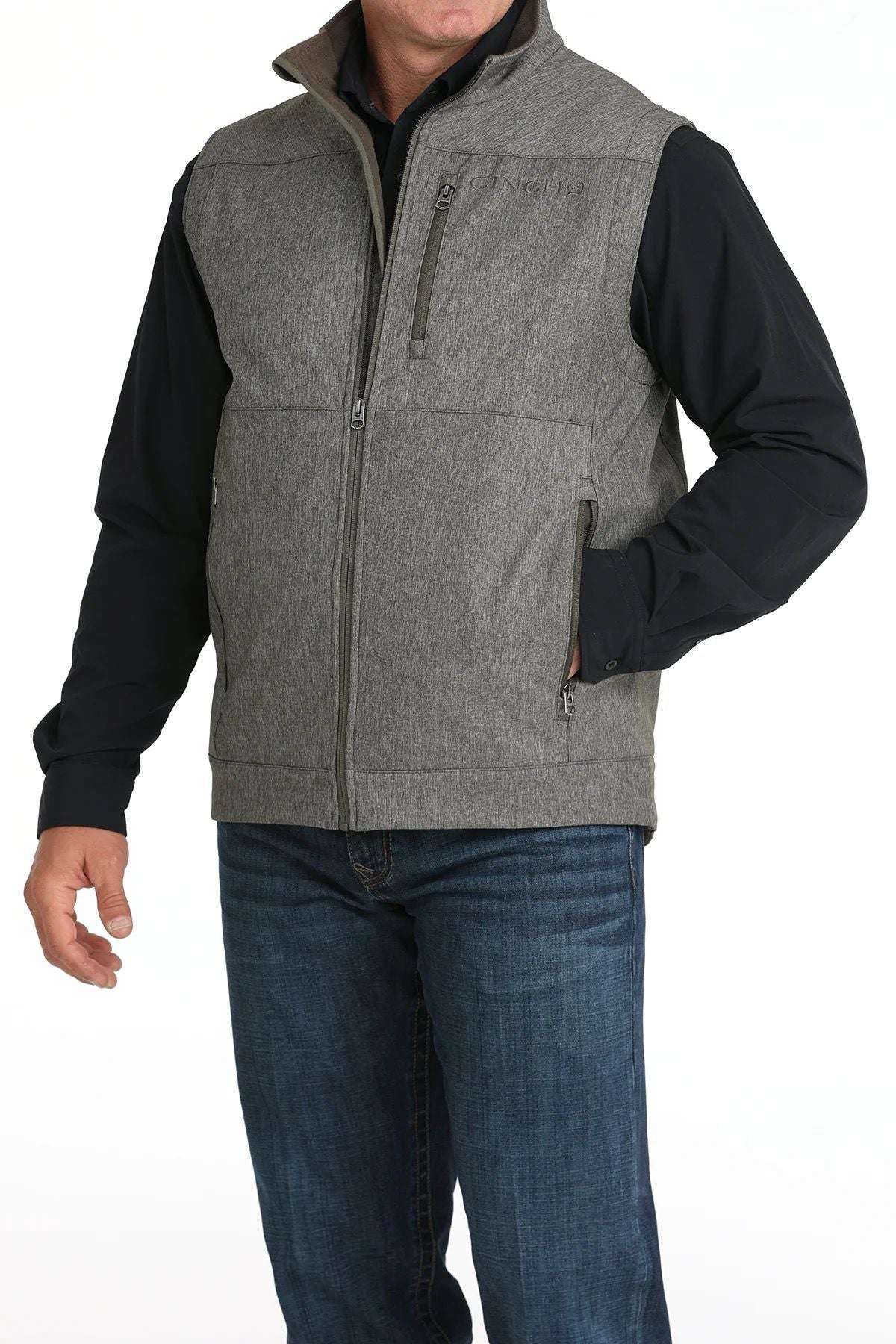CINCH MENS BONDED VEST OLIVE-MWV1541011 Laherradurawwnc.com