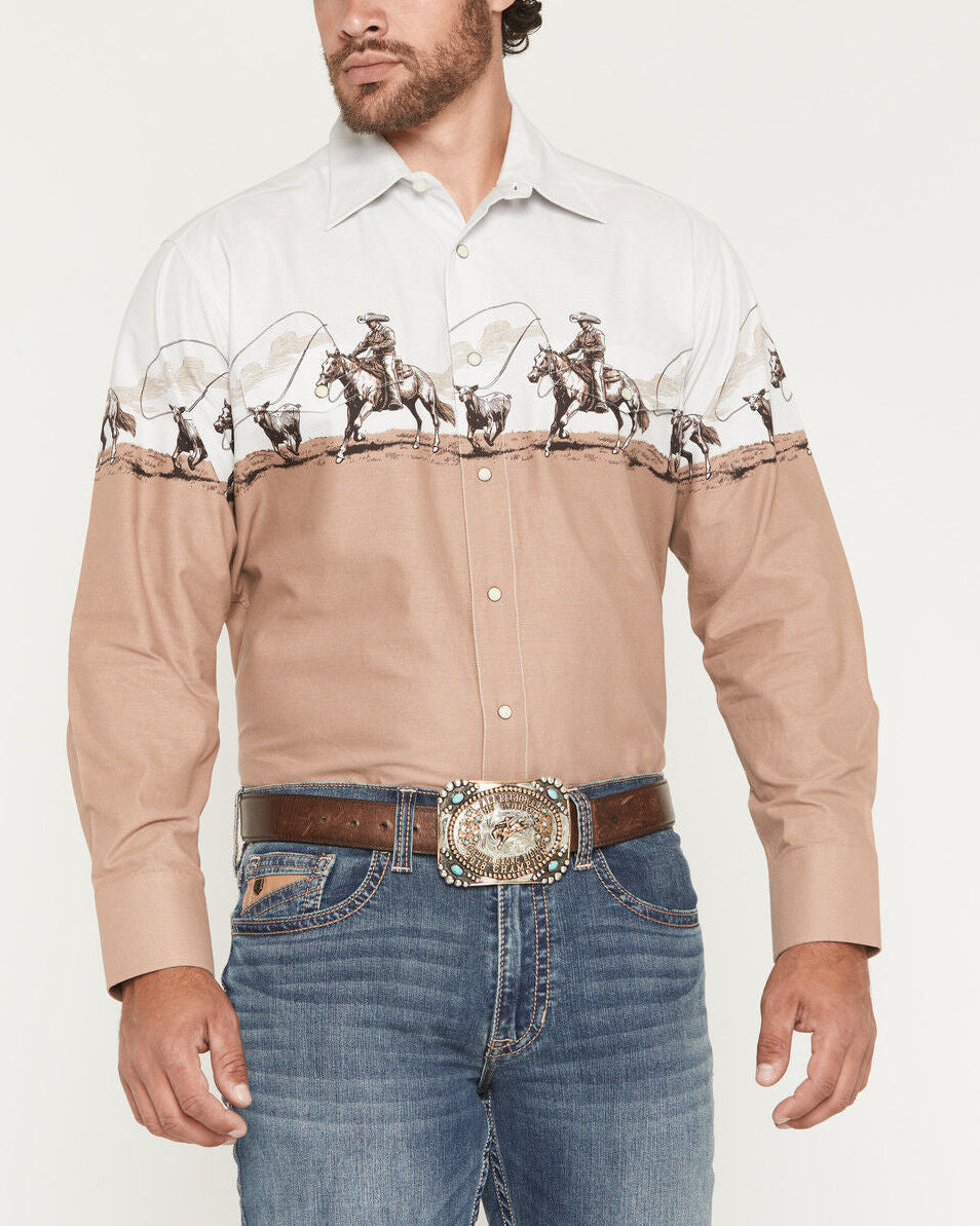PANHANDLE MEN BROWN LONG SLEEVE SHIRT SMN2S07678