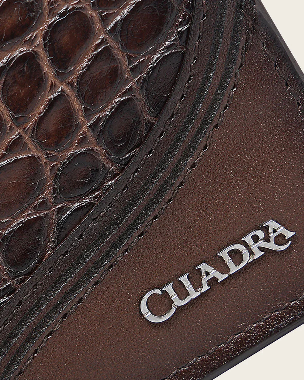 CUADRA MENS WALLET ALLIGATOR STUDS BROWN DU718
